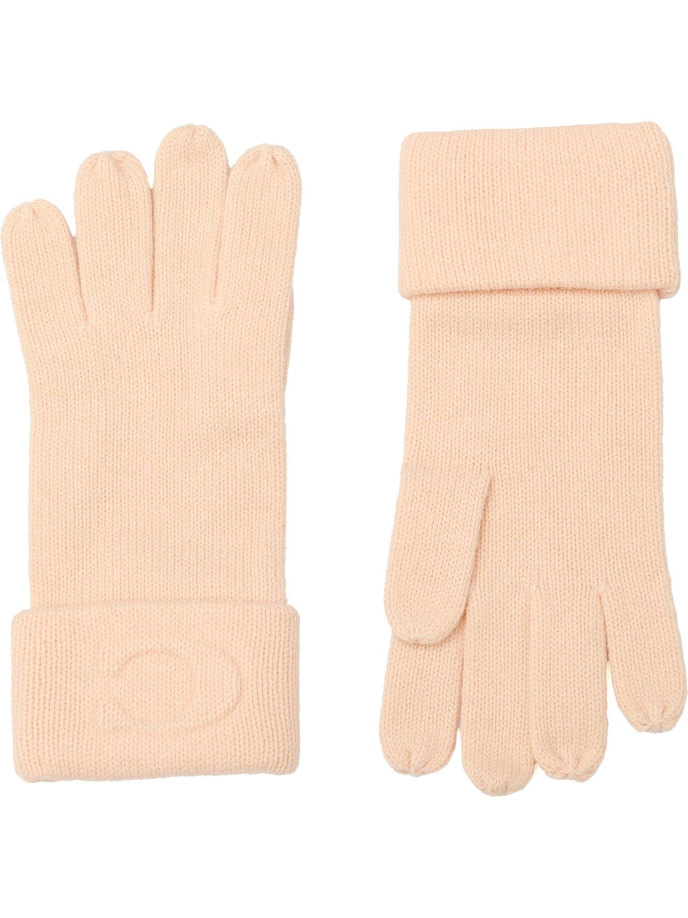 COACH Embossed C Knit Glove - Light Pink