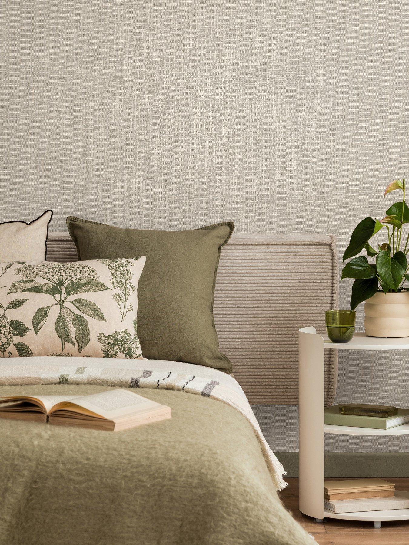 The Very Collection Linen Plain Natural Wallpaper