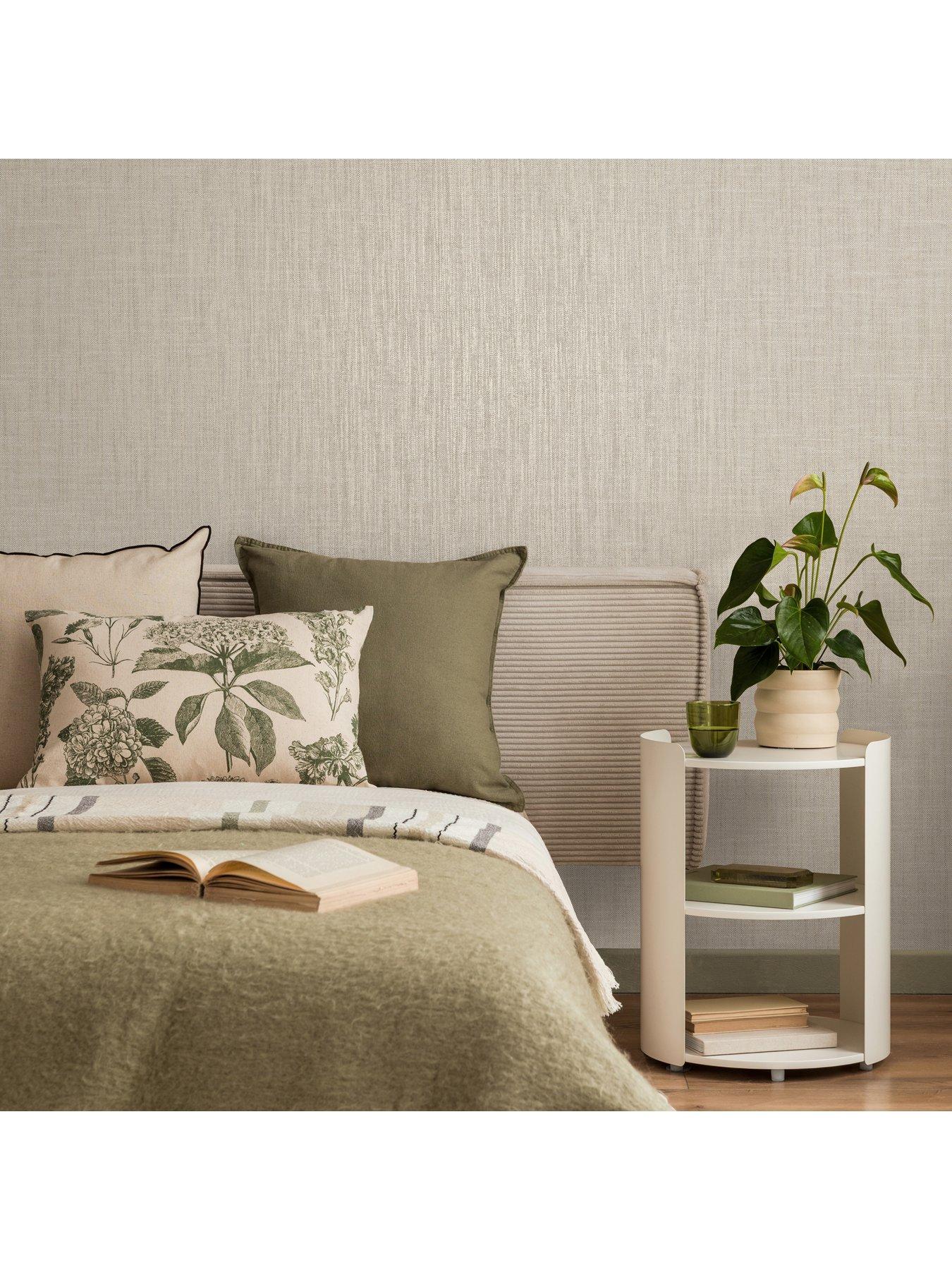 Image 4 of 7 of The Very Collection Linen Plain Natural Wallpaper