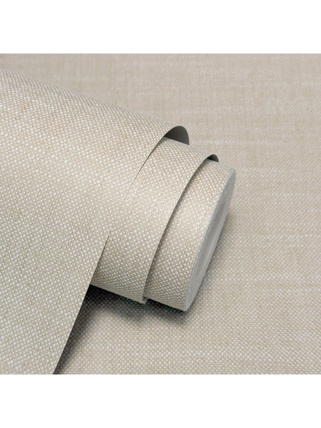 Image 7 of 7 of The Very Collection Linen Plain Natural Wallpaper