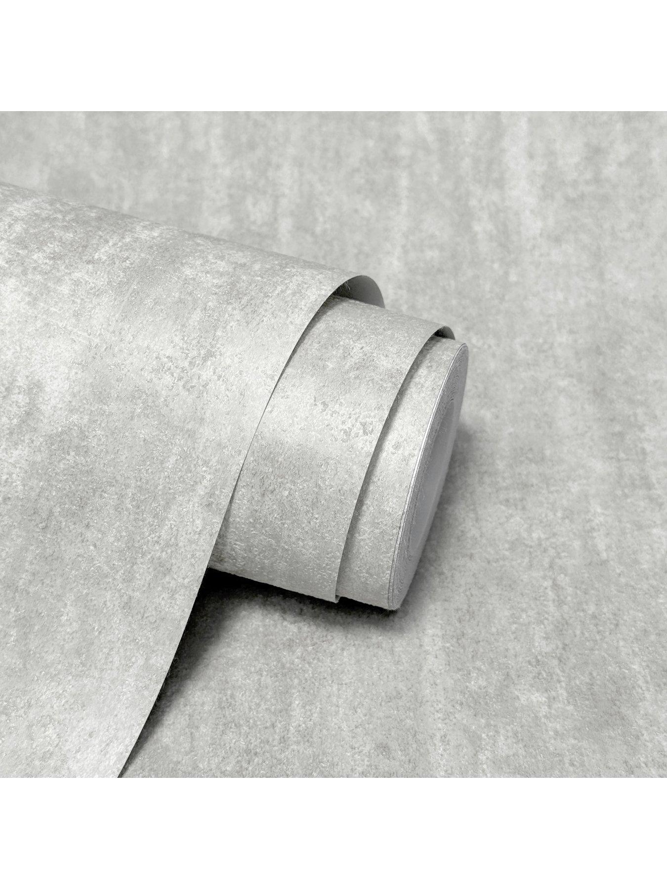 Image 7 of 7 of The Very Collection Luxe Distressed plain Silver Wallpaper