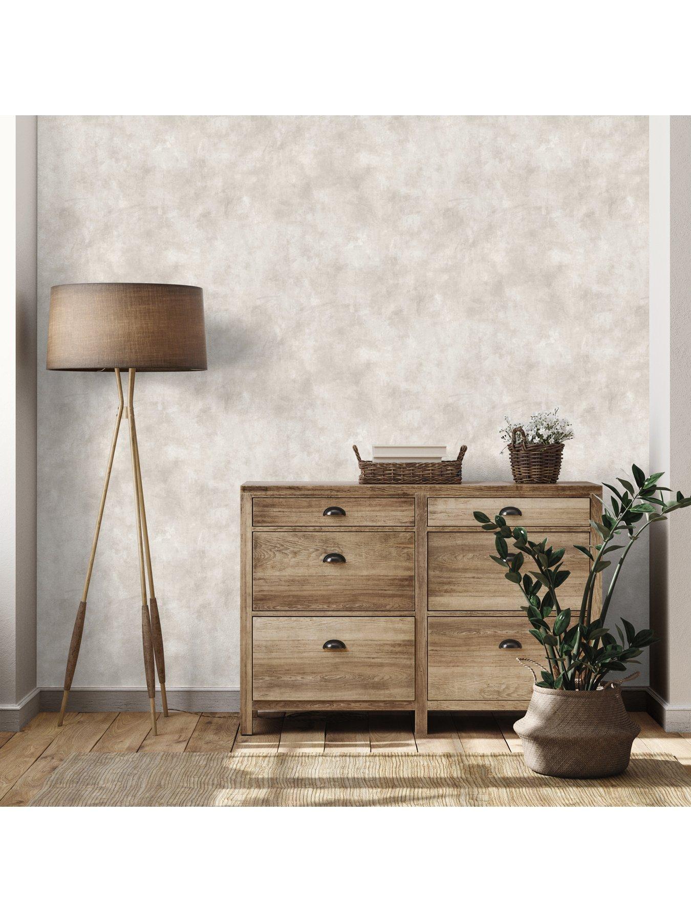 Image 6 of 7 of The Very Collection Limewash Plaster Natural Wallpaper