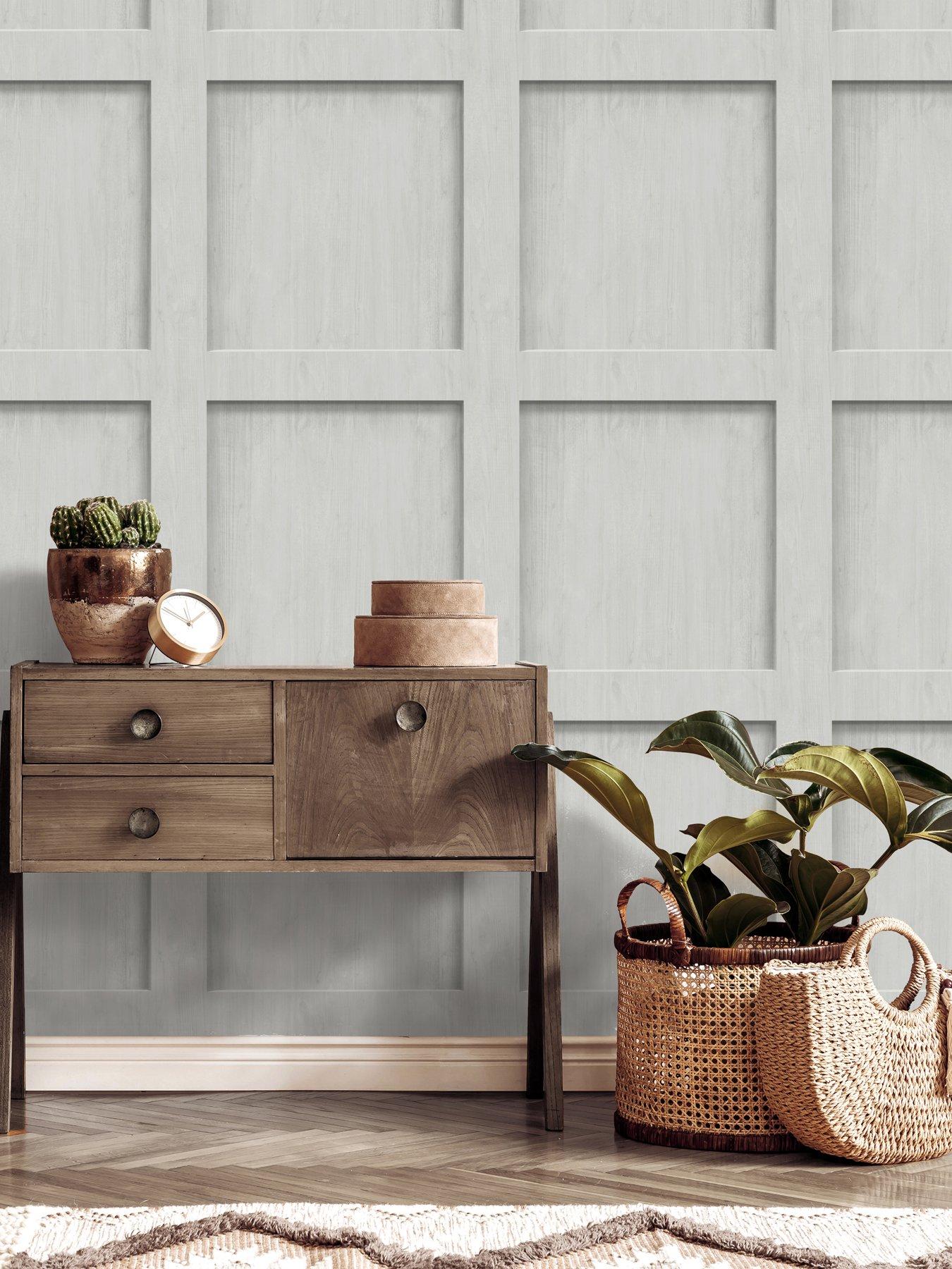 Image 2 of 7 of The Very Collection Square Panel Grey Wallpaper