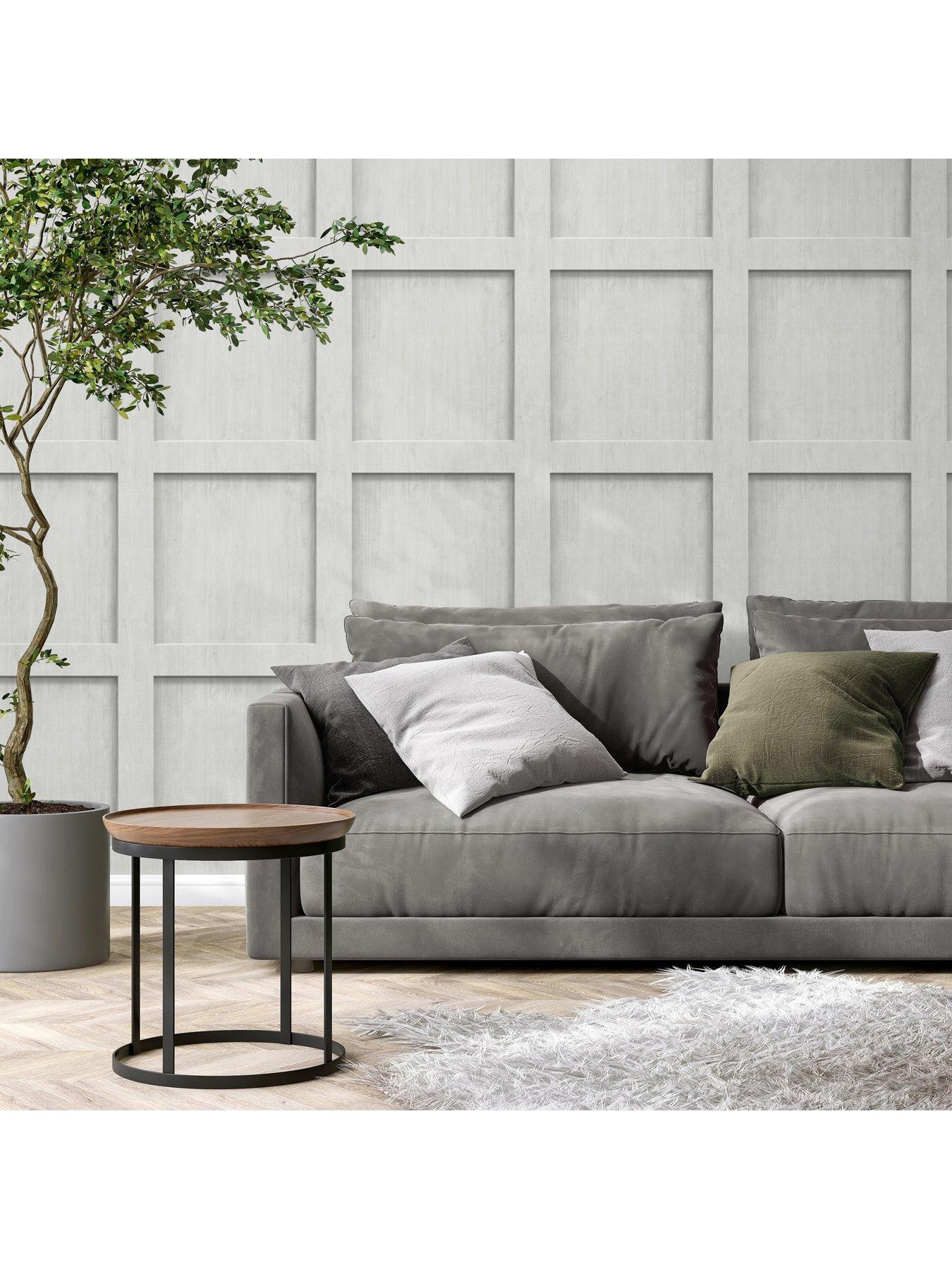 Image 4 of 7 of The Very Collection Square Panel Grey Wallpaper