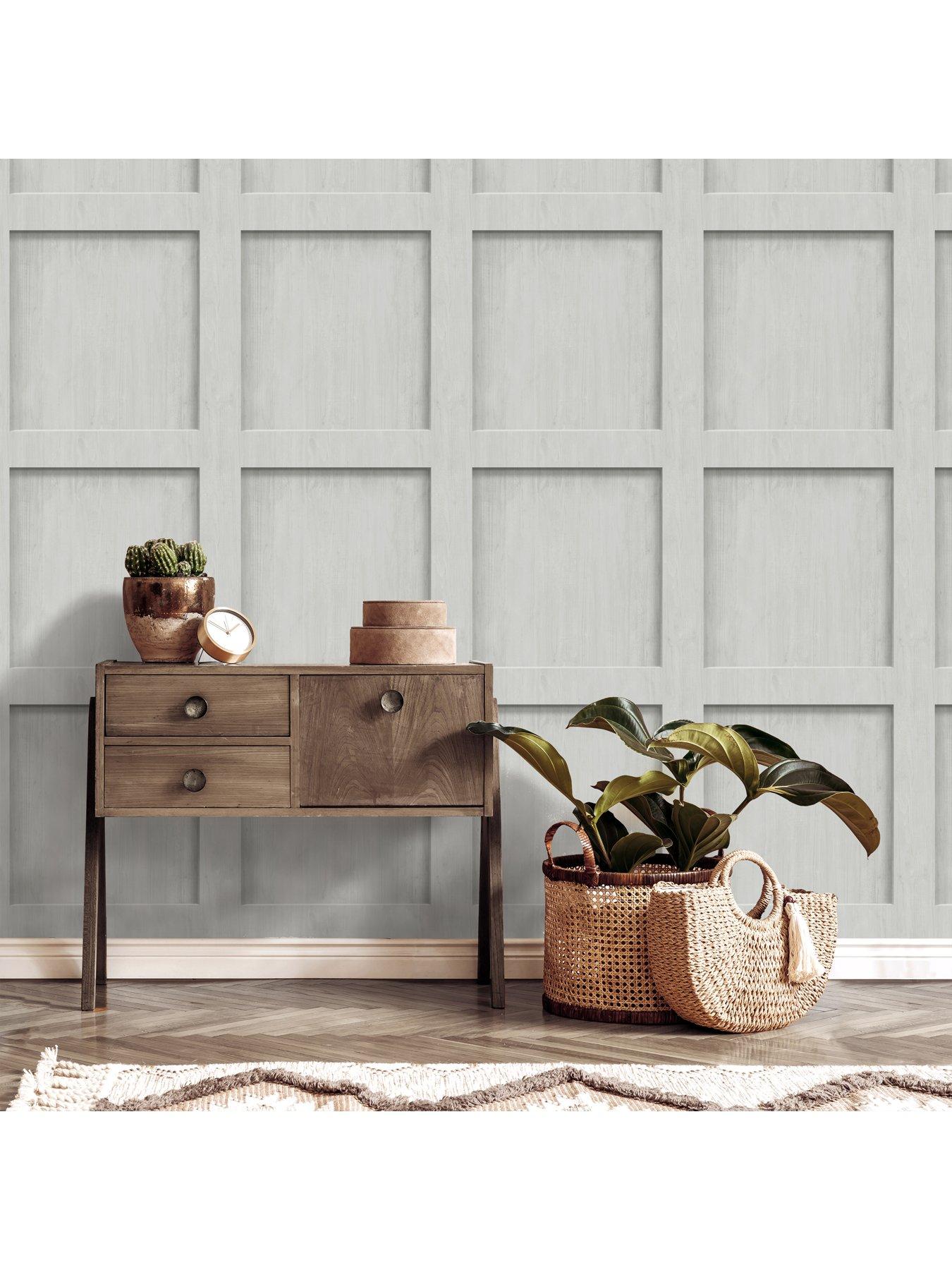 Image 6 of 7 of The Very Collection Square Panel Grey Wallpaper