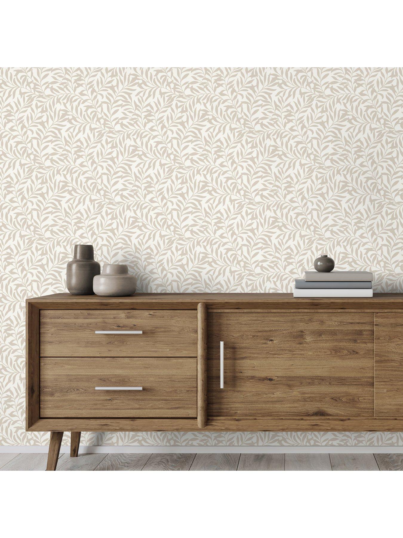 Image 6 of 7 of The Very Collection Trailing Leaf Natural Wallpaper