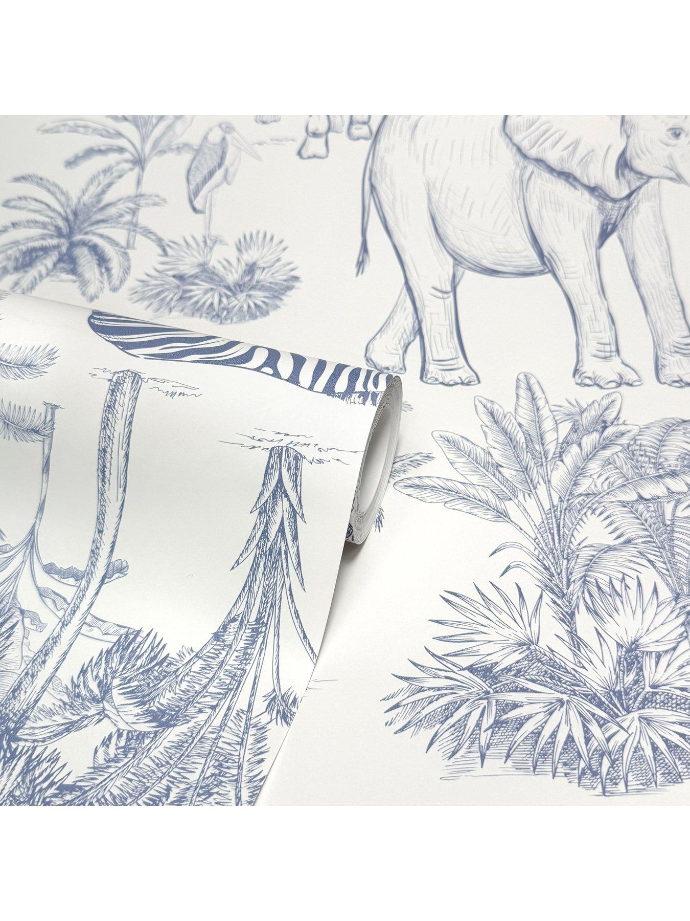 Image 7 of 7 of The Very Collection Safari Blue Wallpaper