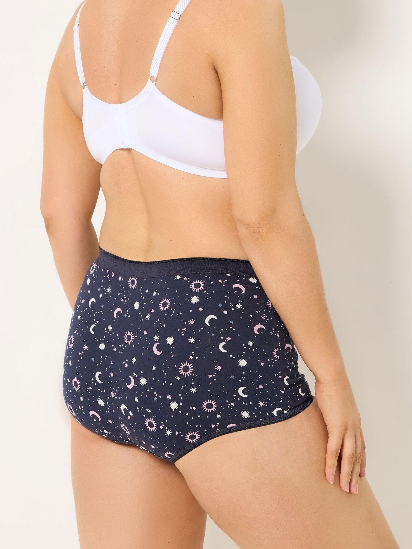 Image 2 of 4 of Yours Curve 5 Pack Navy Moon And Star Shorts - Blue