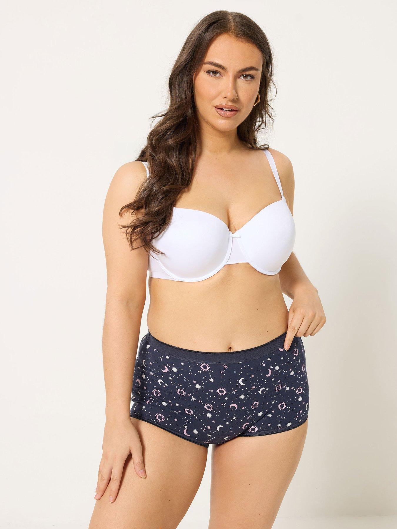 Image 3 of 4 of Yours Curve 5 Pack Navy Moon And Star Shorts - Blue