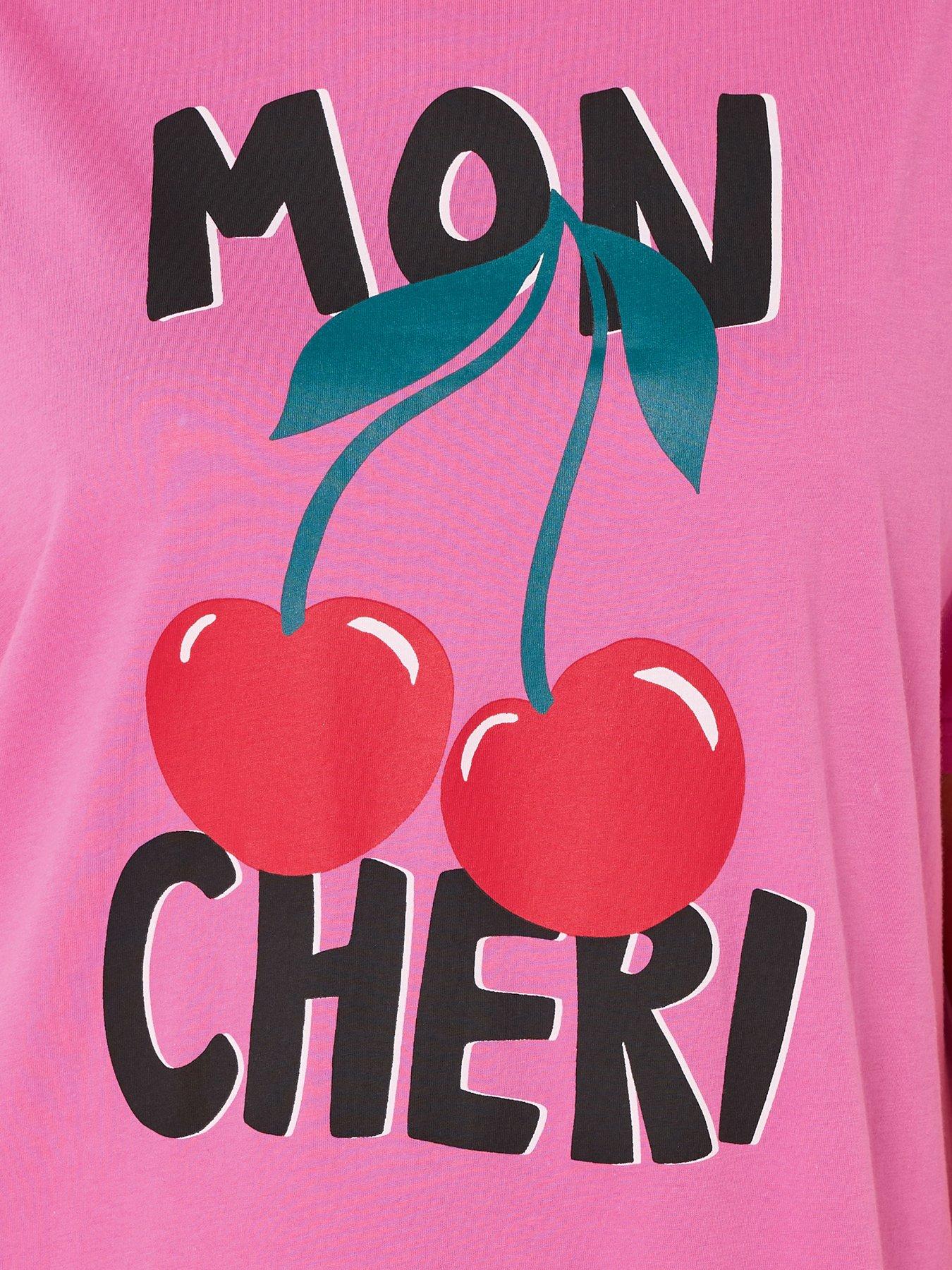 Image 4 of 4 of Yours Curve Mon Cheri Sleeptee Nightdress - Pink