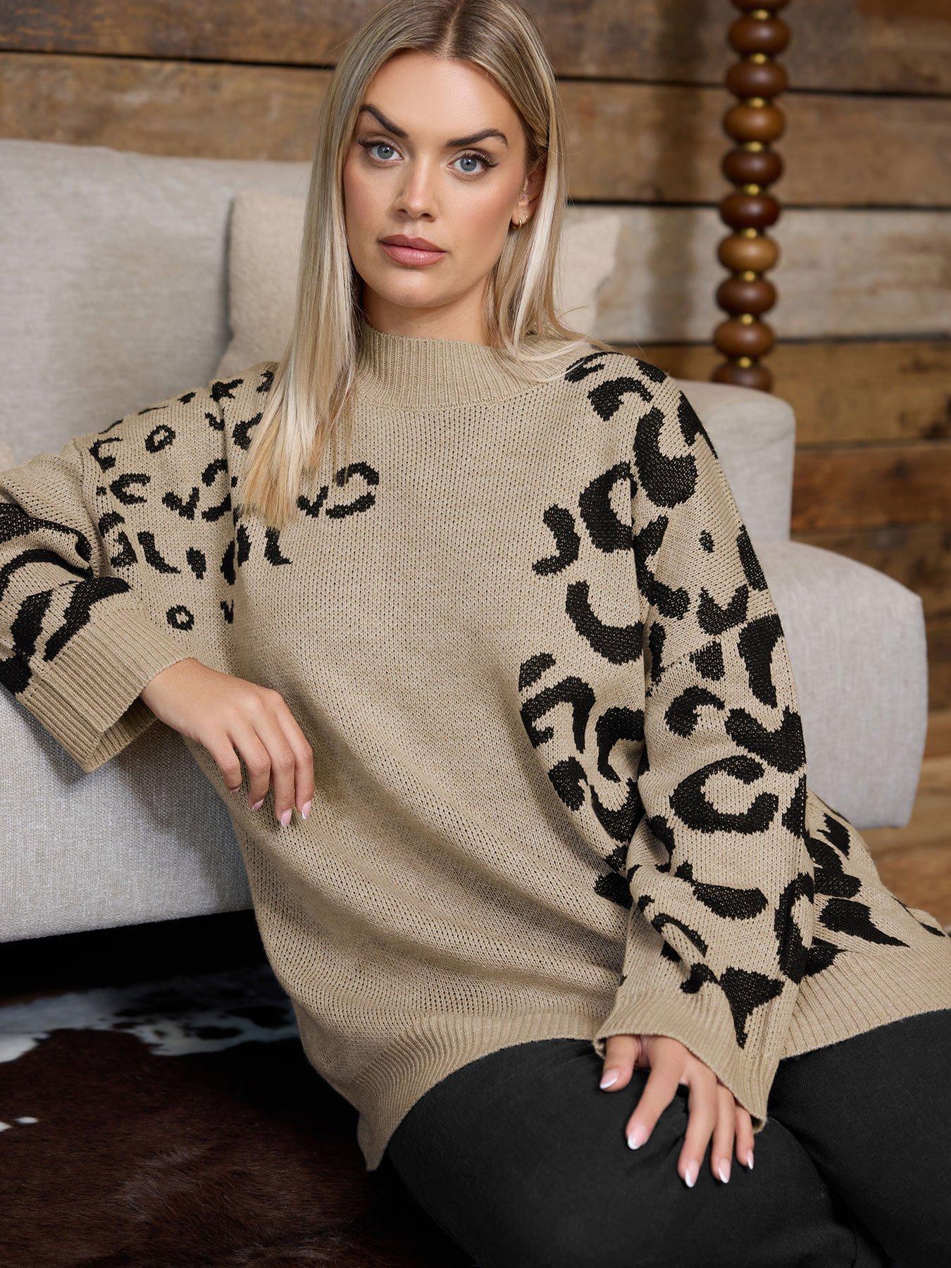Yours Curve Multi Animal Jumper - Natural