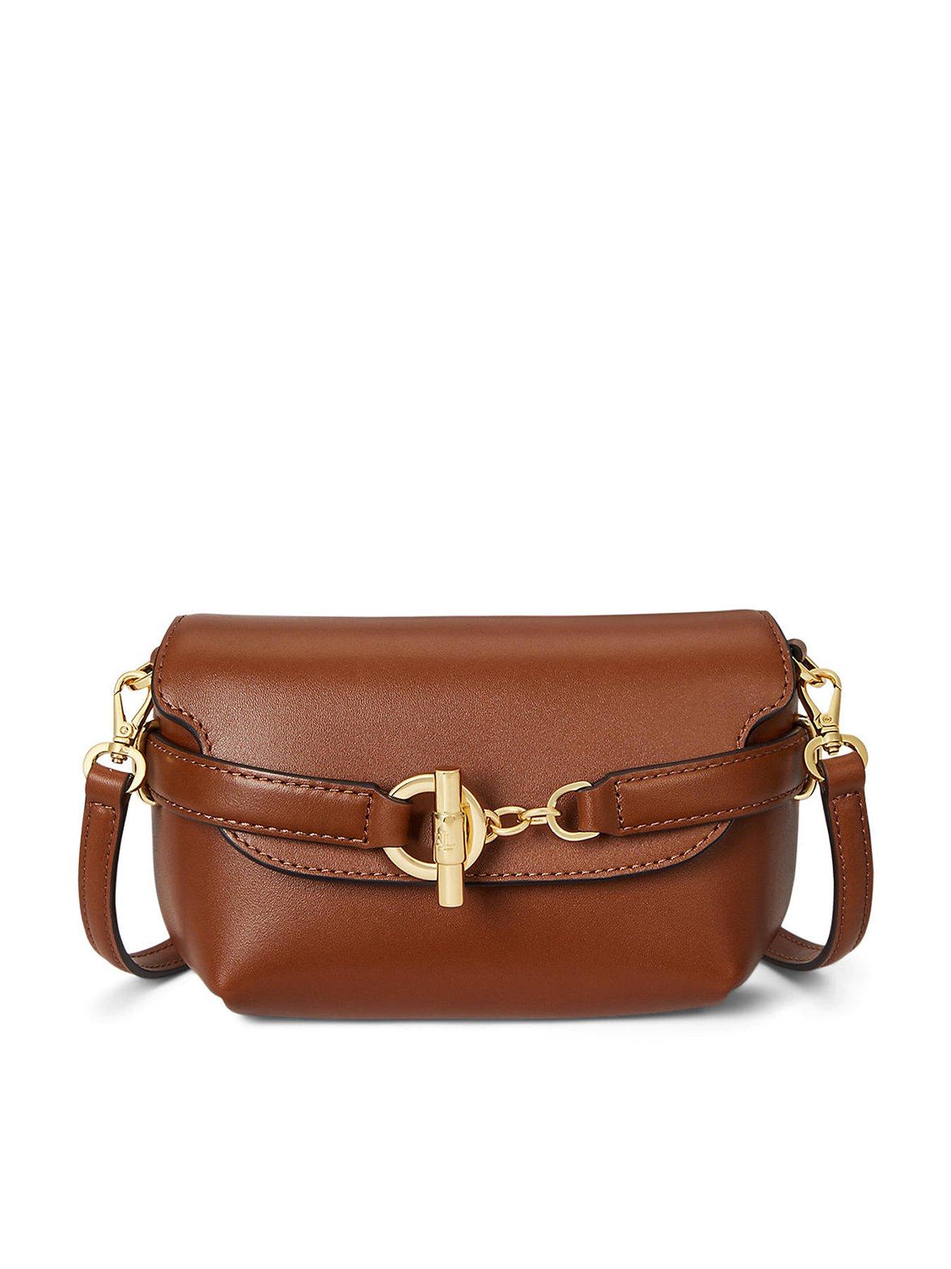 Lauren by Ralph Lauren Blaike Small Leather Crossbody Bag - Brown