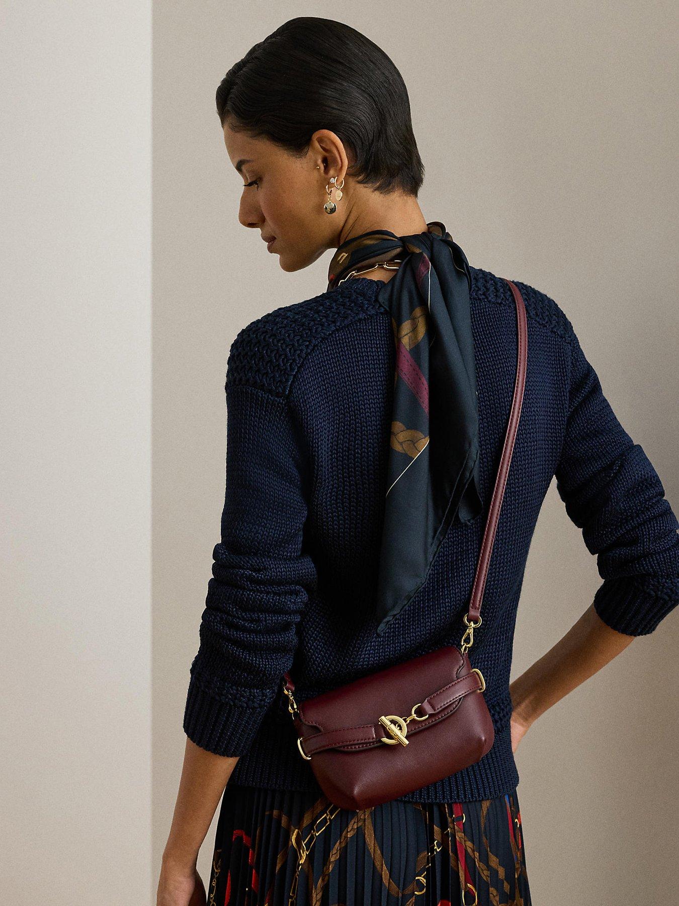 Image 2 of 3 of Lauren by Ralph Lauren Blaike Small Leather Crossbody Bag - Dark Garnet