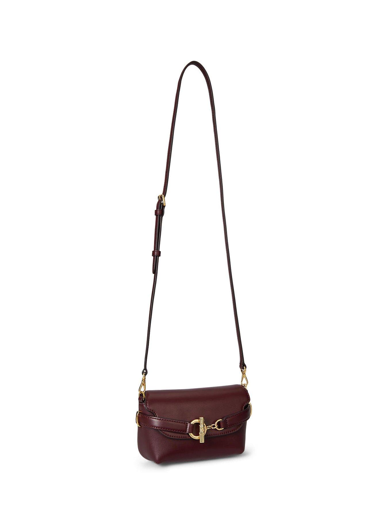 Image 3 of 3 of Lauren by Ralph Lauren Blaike Small Leather Crossbody Bag - Dark Garnet