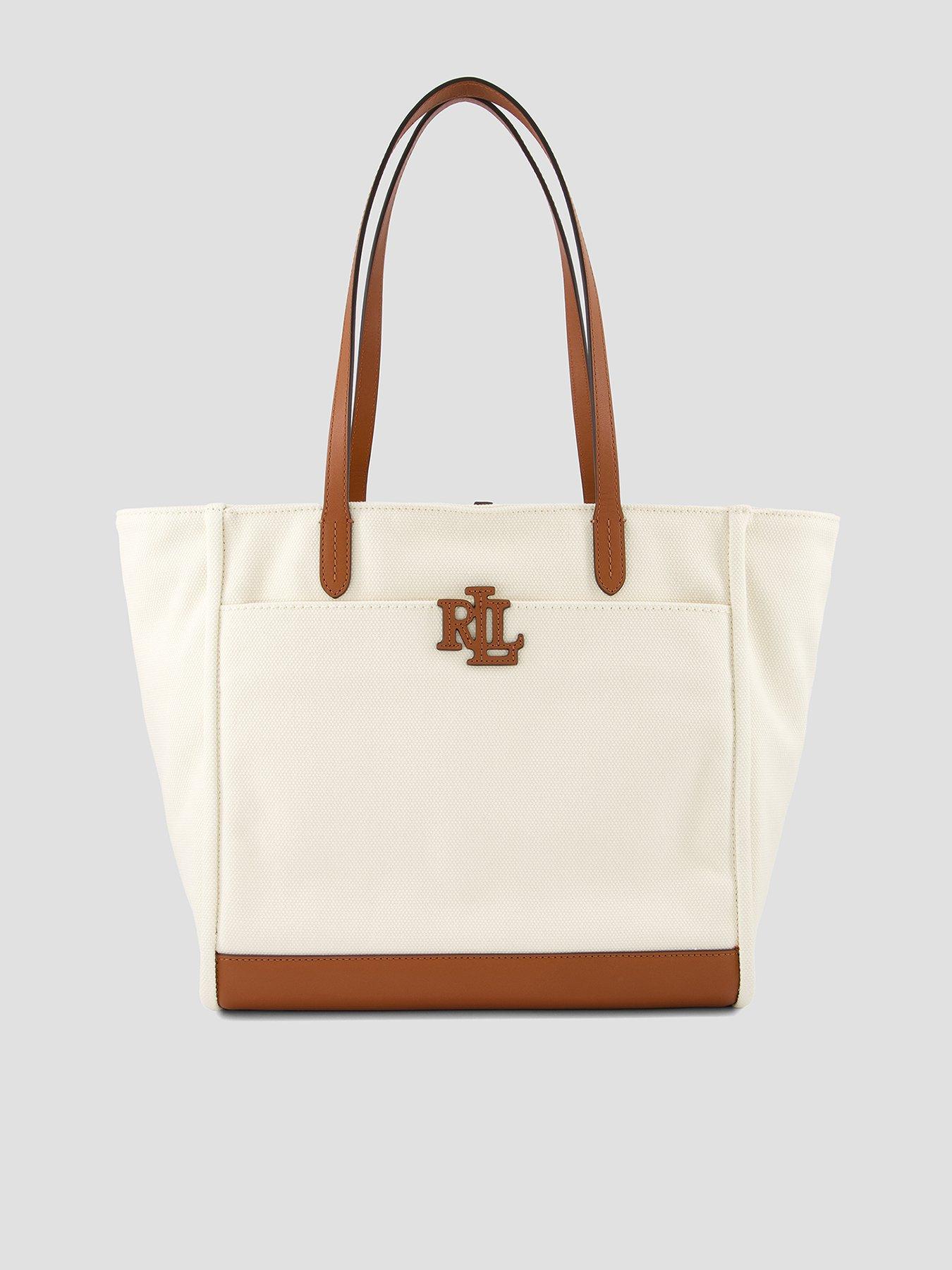 Lauren By Ralph Lauren Cameryn Large Canvas Tote Bag - Cream