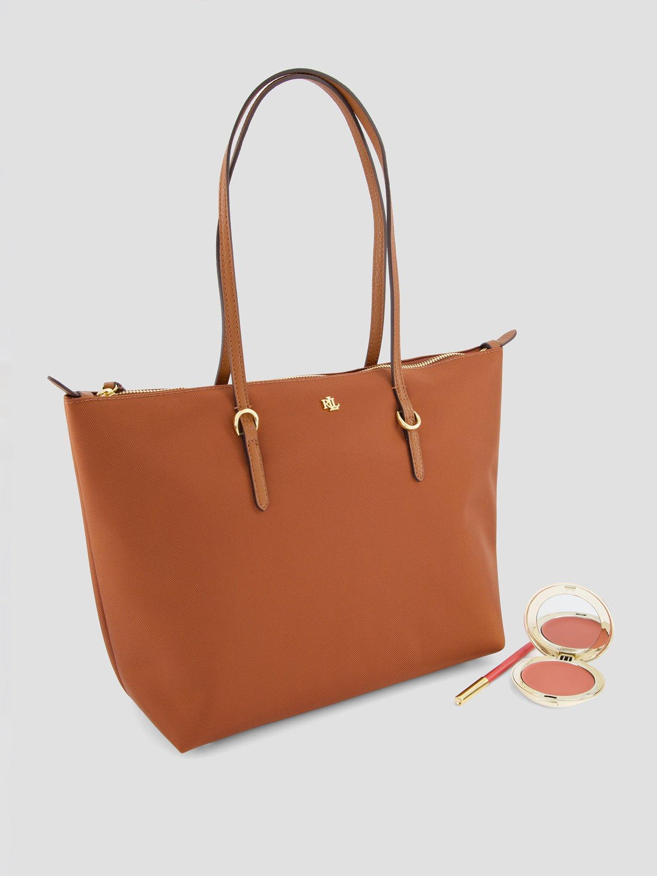 Image 2 of 5 of Lauren by Ralph Lauren Keaton Medium Nylon Tote Bag - Brown