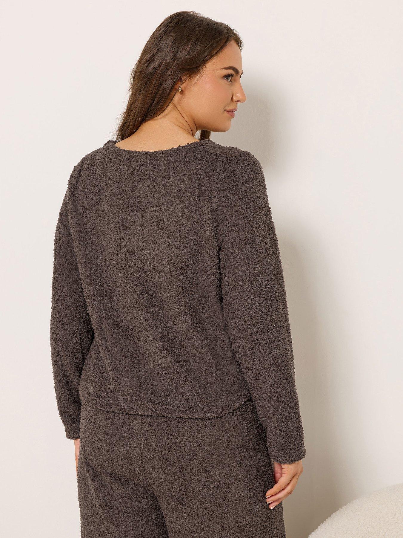 Image 2 of 4 of Yours Curve Chenille Cardigan - Brown