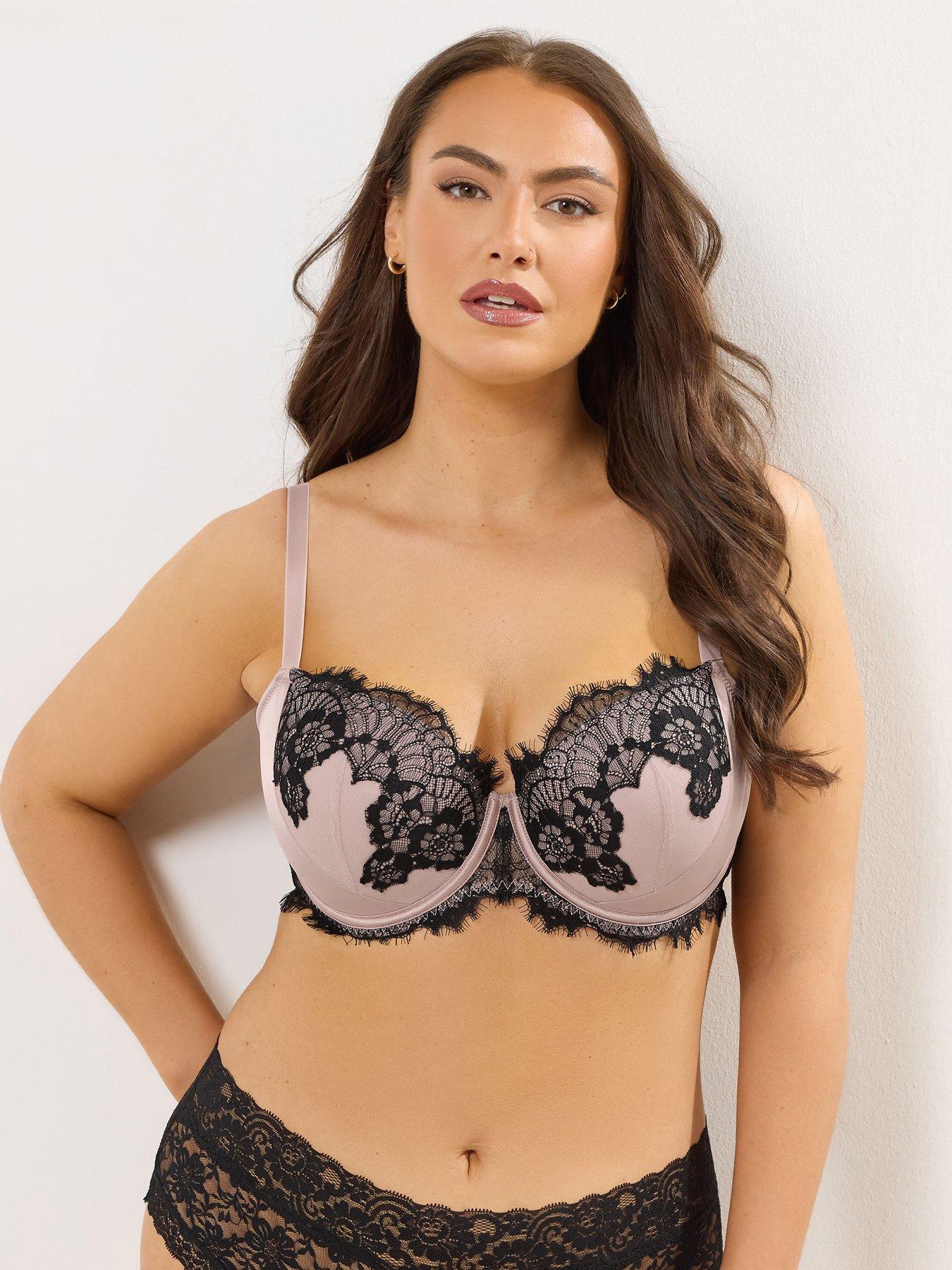 Yours Curve Jocelyn Padded Underwire Bra - Pink