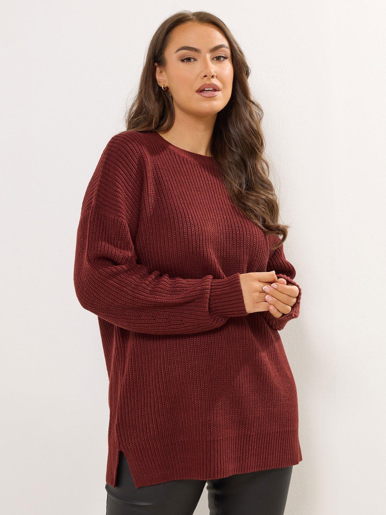 yours-curve-drop-shoulder-jumper-red