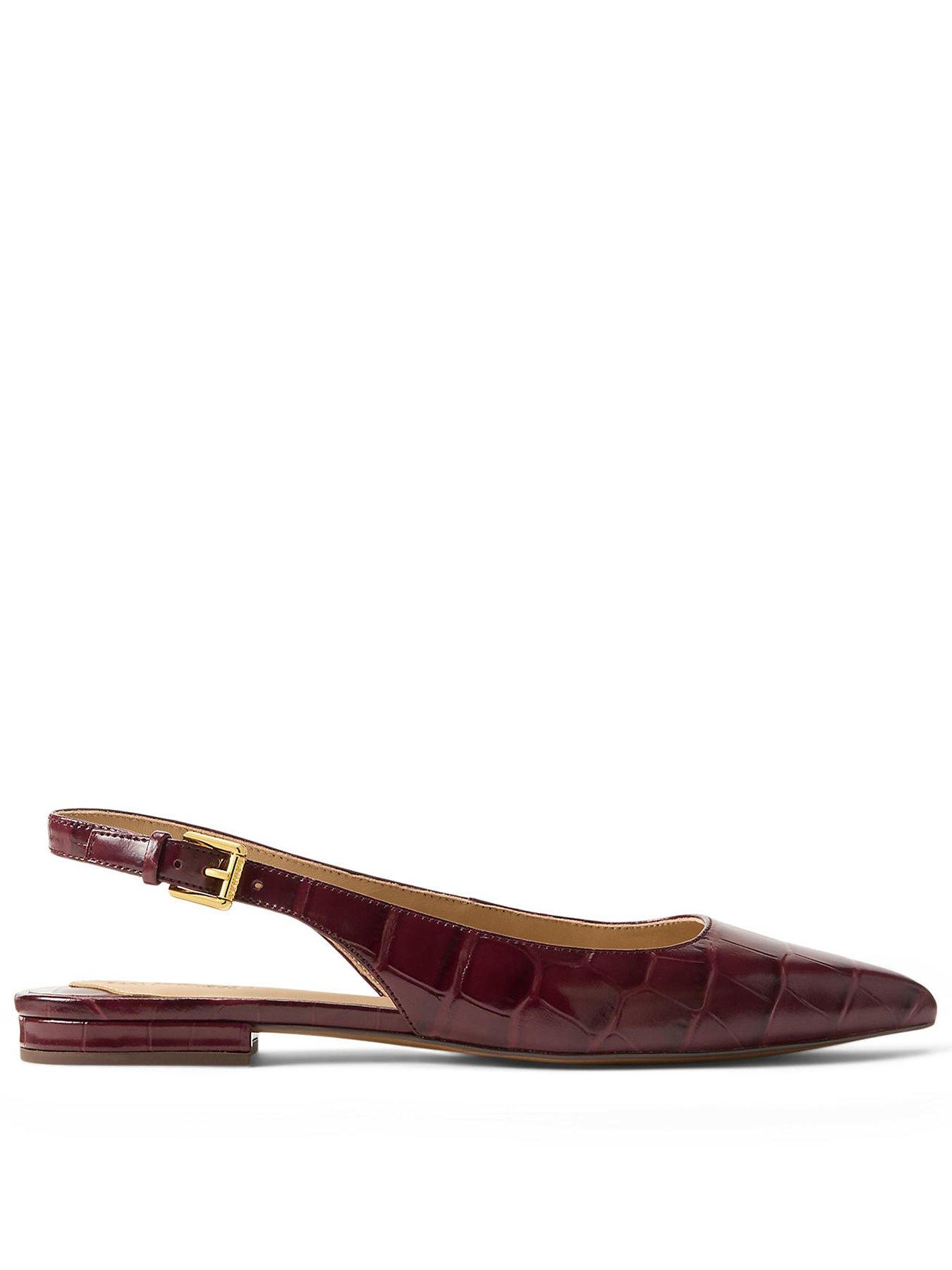 Image 1 of 4 of Lauren by Ralph Lauren London Sling Back Flats - Red