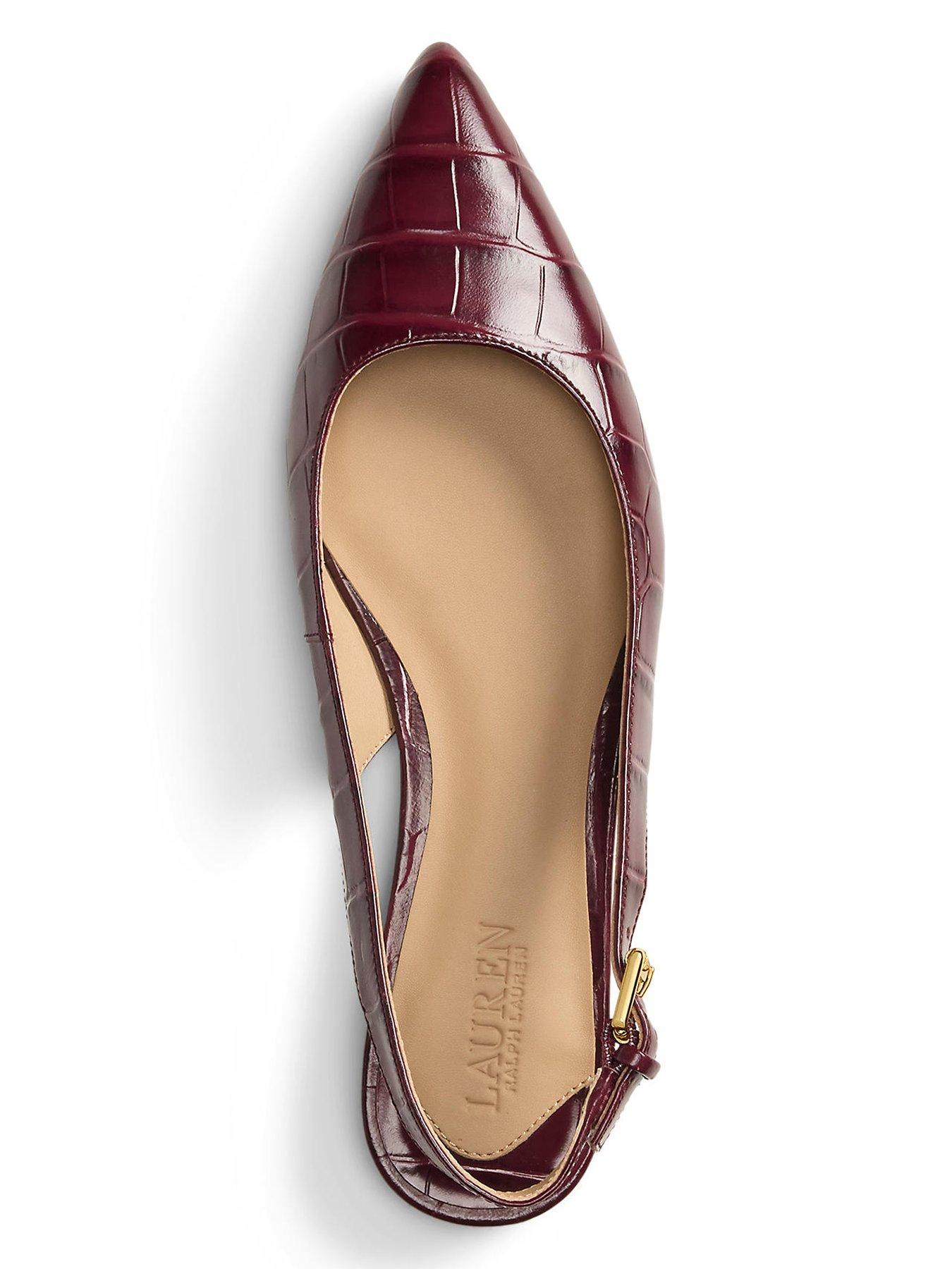 Image 4 of 4 of Lauren by Ralph Lauren London Sling Back Flats - Red