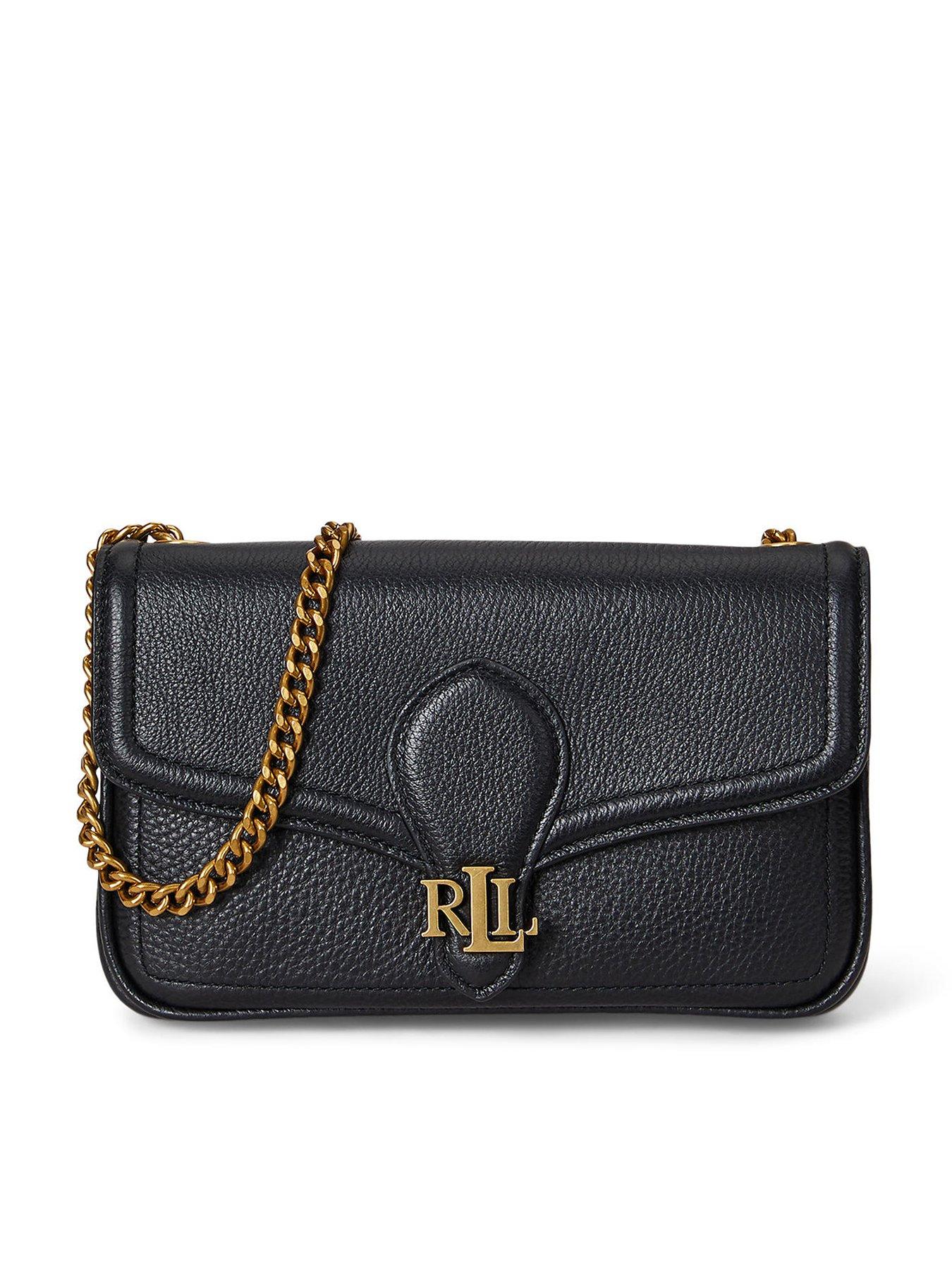 Image 1 of 3 of Lauren by Ralph Lauren Bradley Wallet with Chain Shoulder Strap - Black