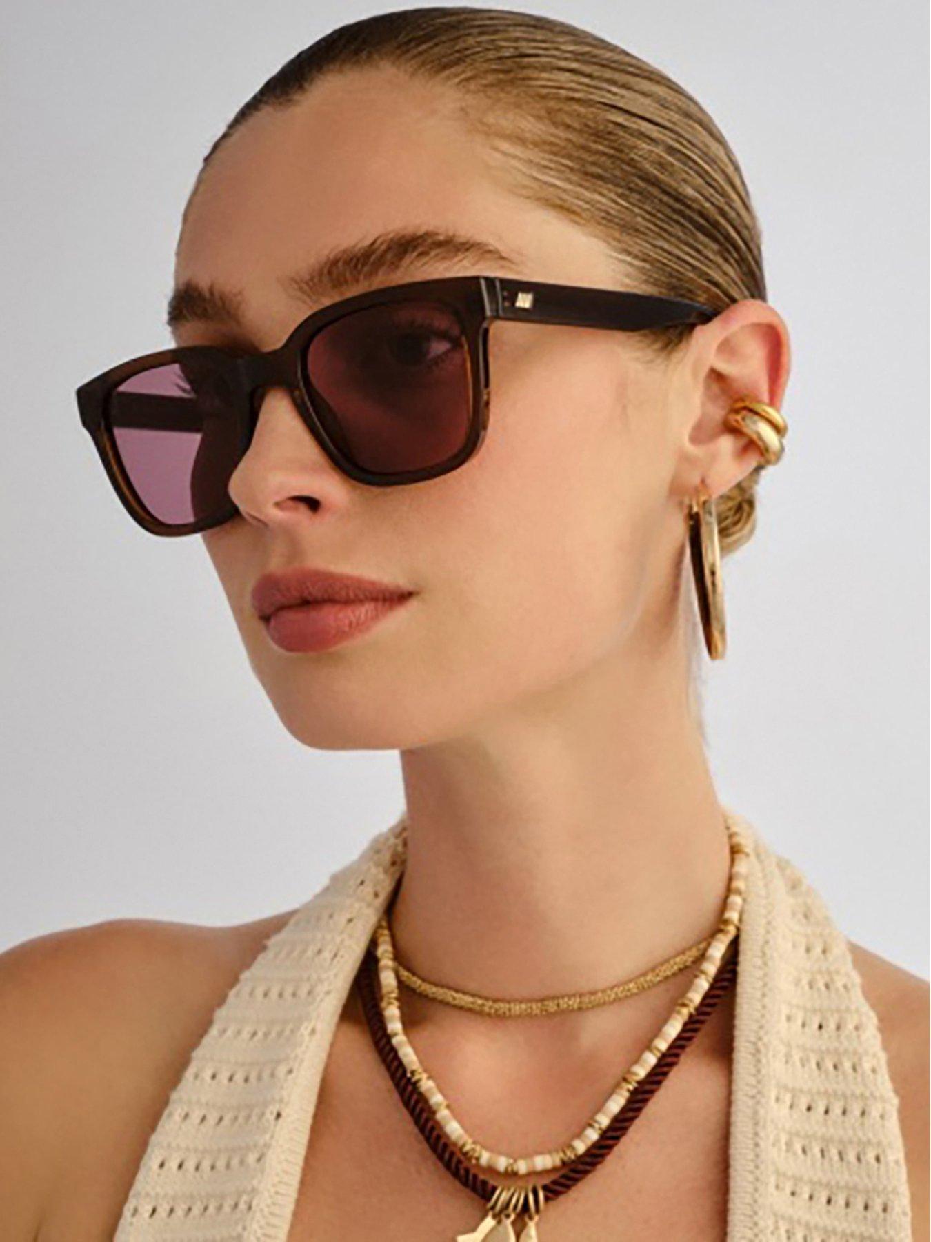 LE SPECS Elixir Square Sunglasses - Dark Chocolate Brown