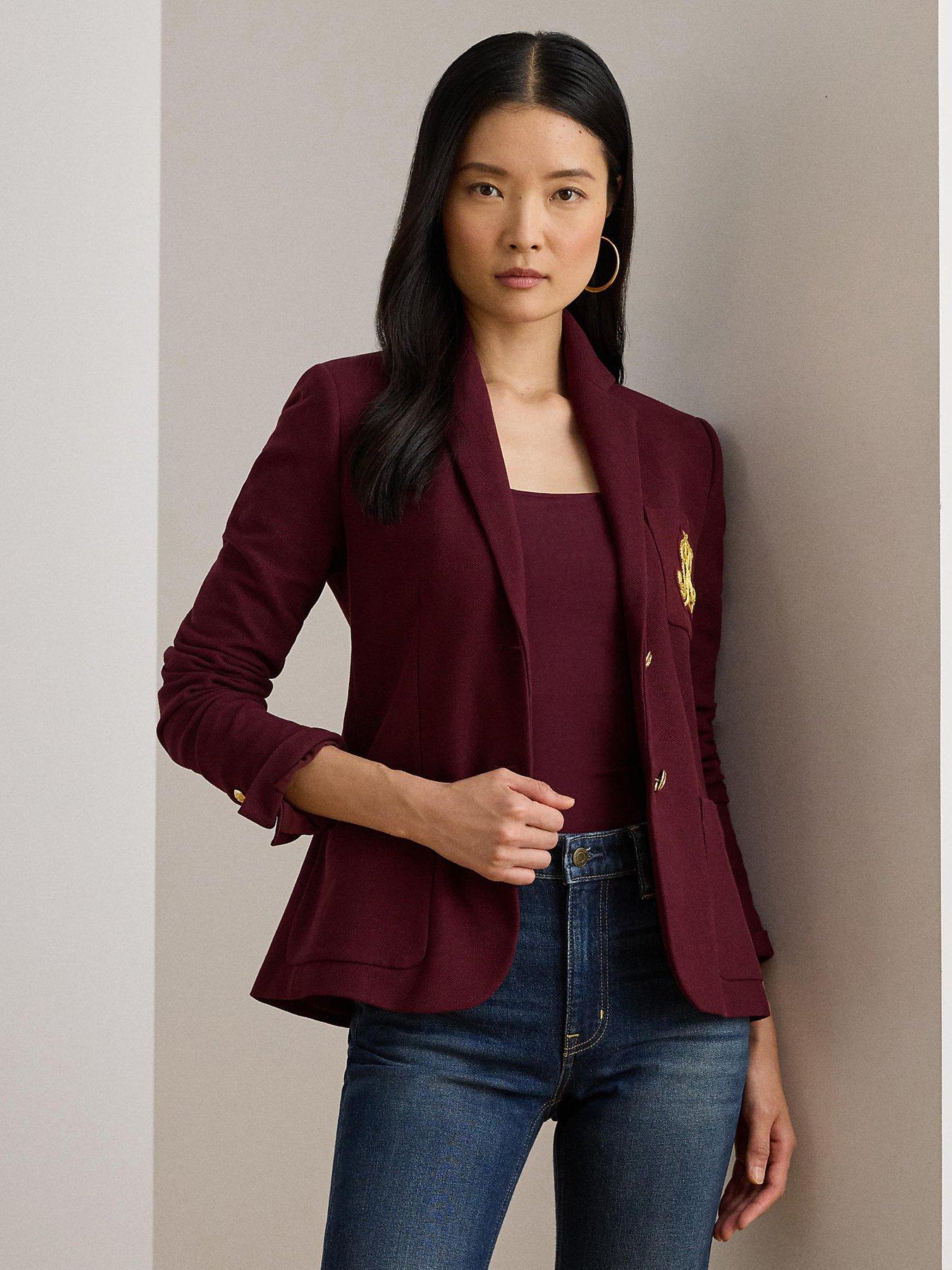 Lauren by Ralph Lauren Anfisa Lined Tailored Jacket - Dark Garnet