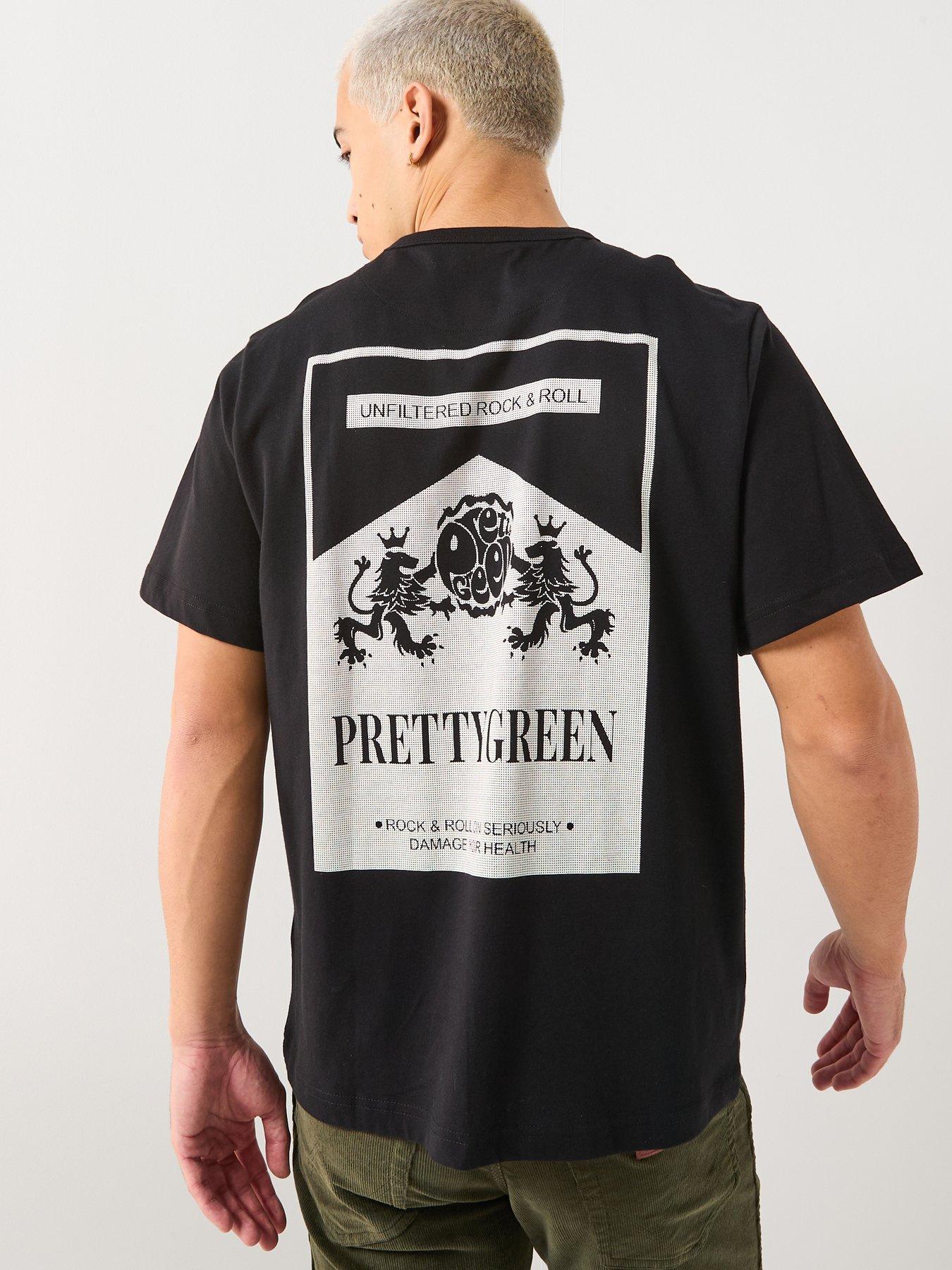 Pretty Green Marlborough Back Graphic T-Shirt - Black