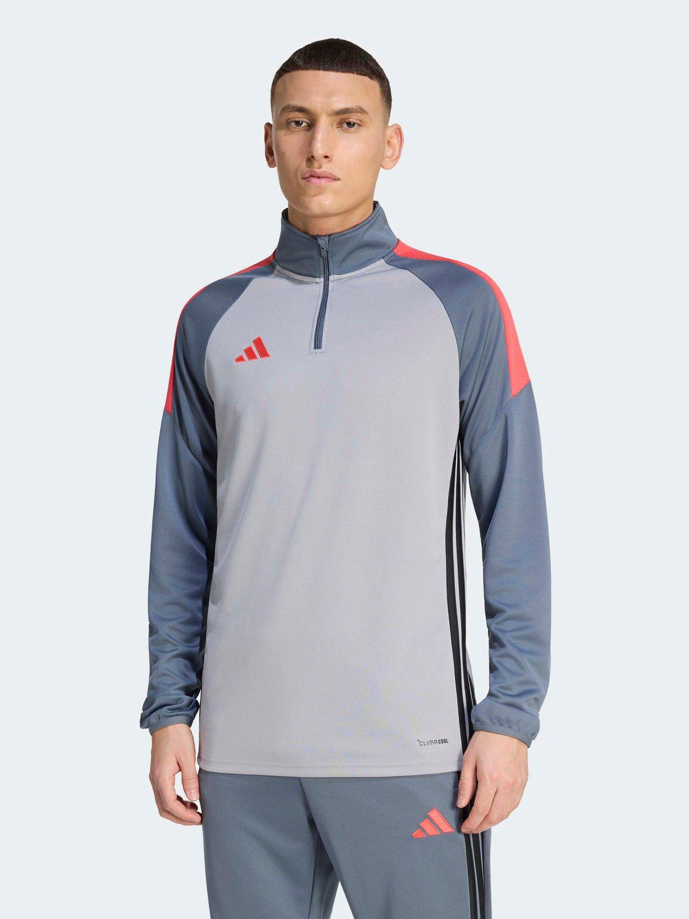 adidas Mens Tiro Football 1/4 Zip Top - Grey