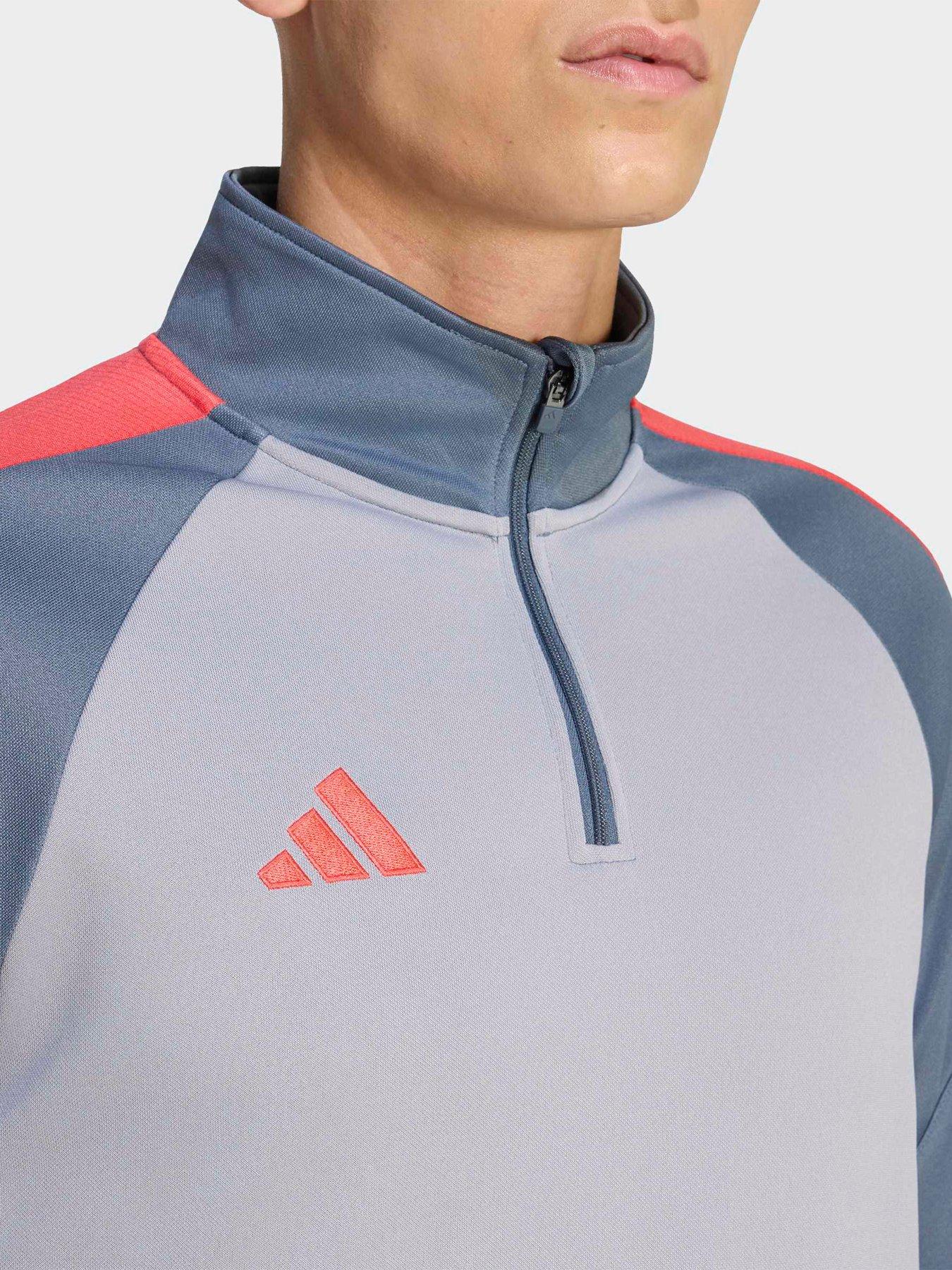 Image 4 of 5 of adidas Mens Tiro Football 1/4 Zip Top - Grey