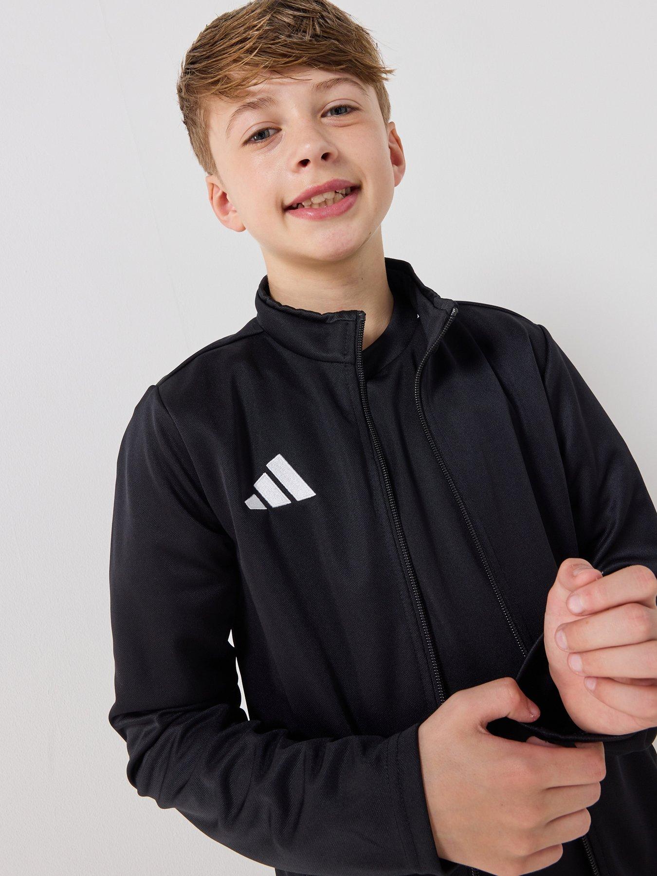 Adidas Junior Entrada 26 Football Tracksuit Top - Black