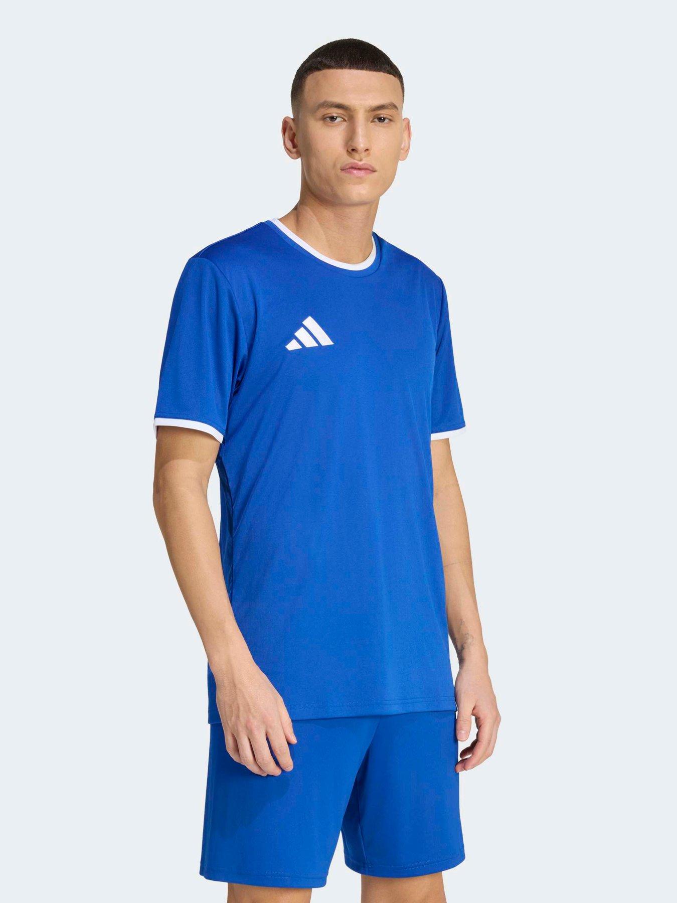 adidas: Mens Entrada 26 Football T-Shirt - Blue