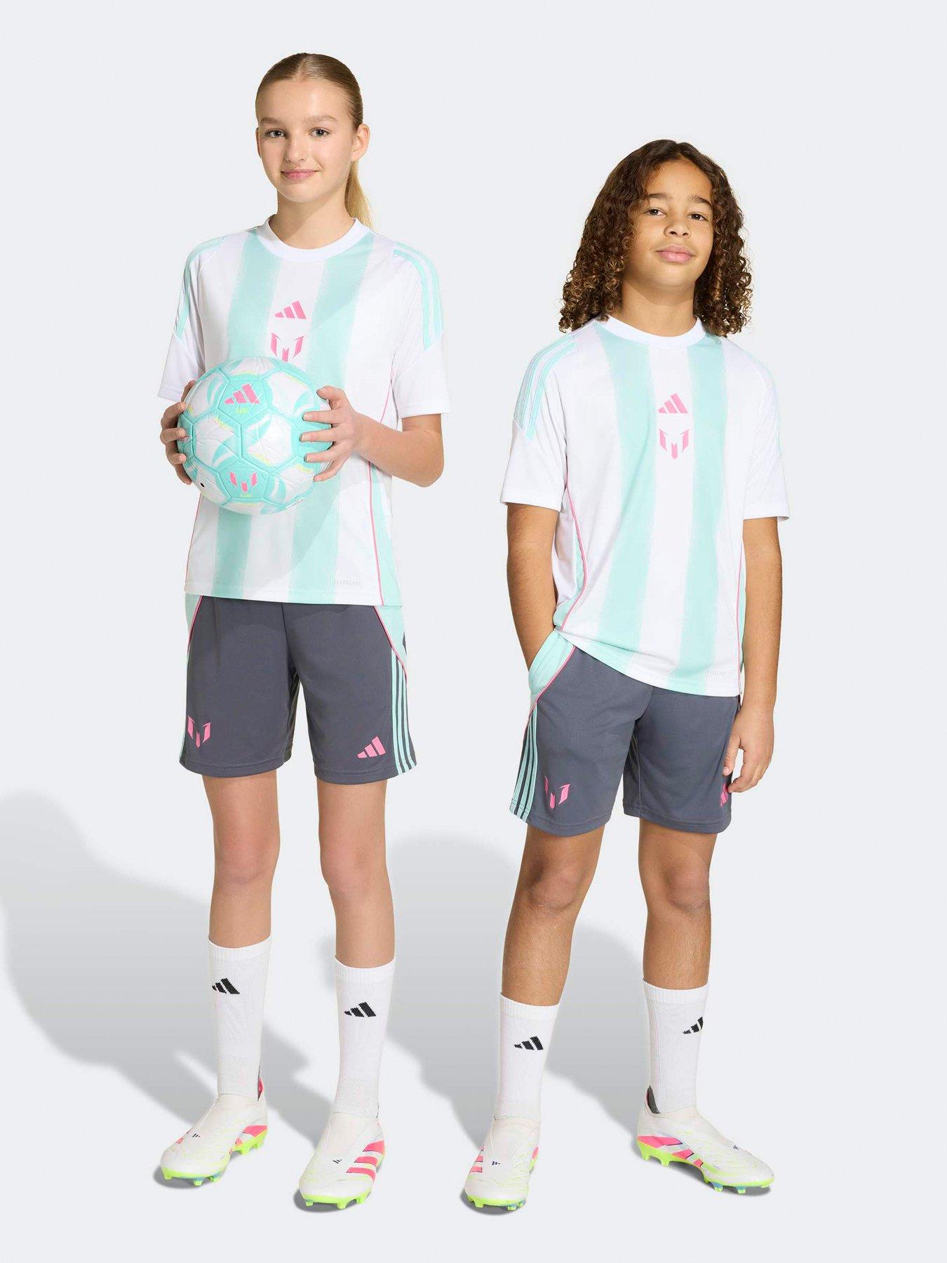 adidas Junior Messi Football Shorts - Grey