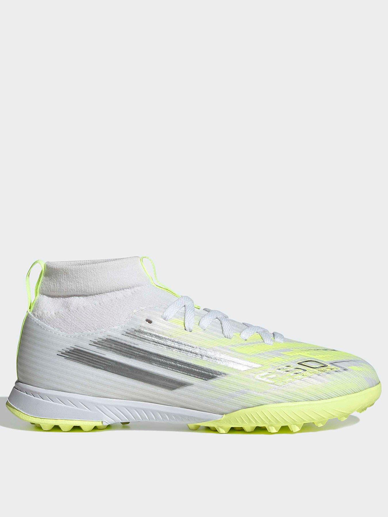 adidas Girls F50 Sparkfusion League Astro Turf Football Boot, Ftwwht/Ironmt/Hireye, Size 12 Younger