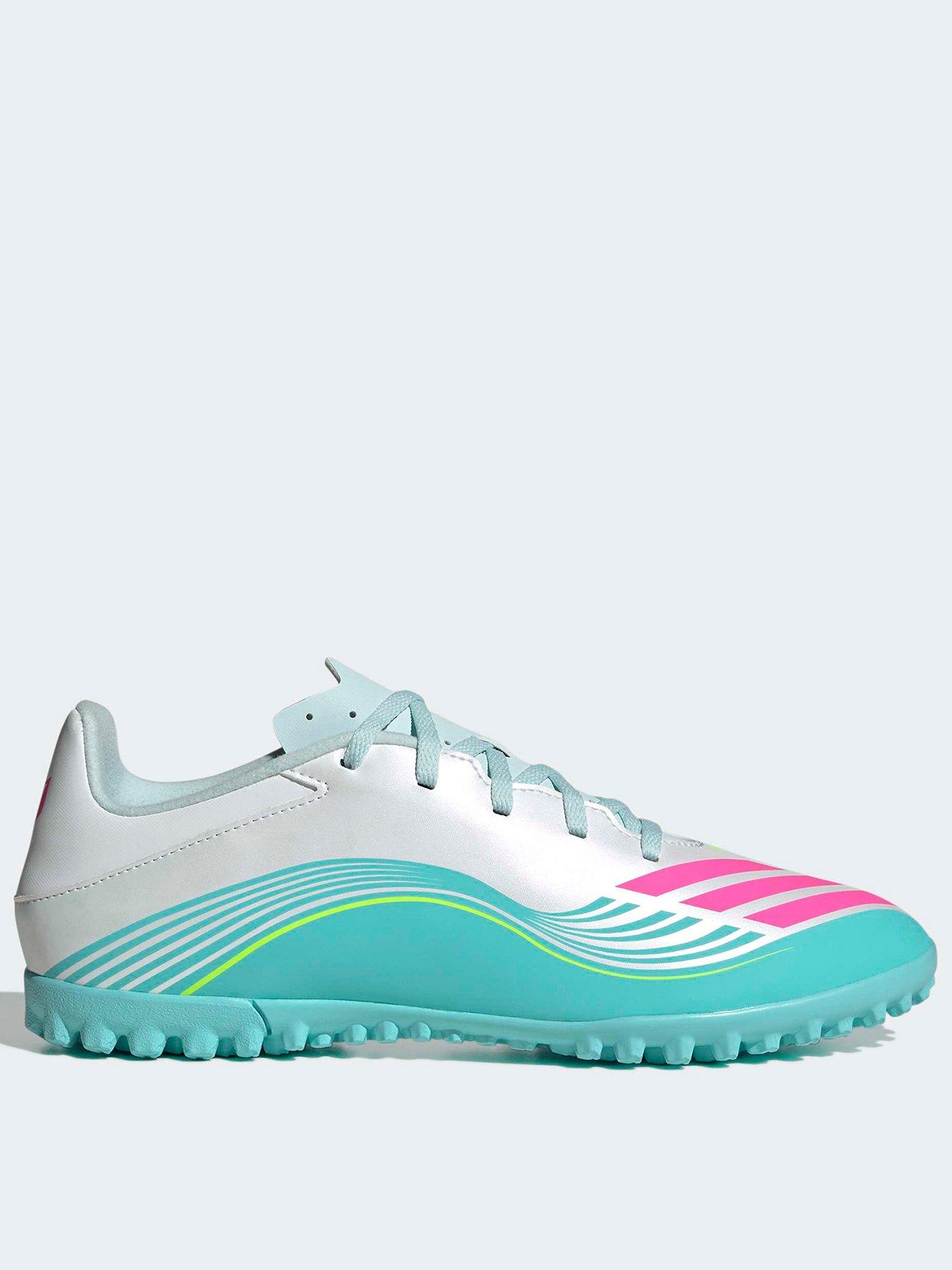 adidas Mens F50 Messi Club Astro Turf Football Boots, Ftwwht/Lucpnk/Flaaqu, Size 9, Men