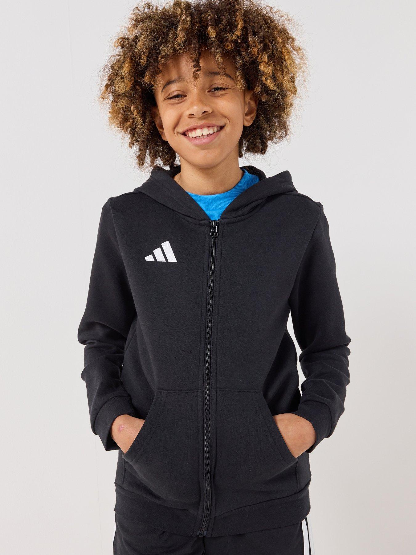 adidas Junior Entrada 26 Full Zip Hoodie - Black | Very