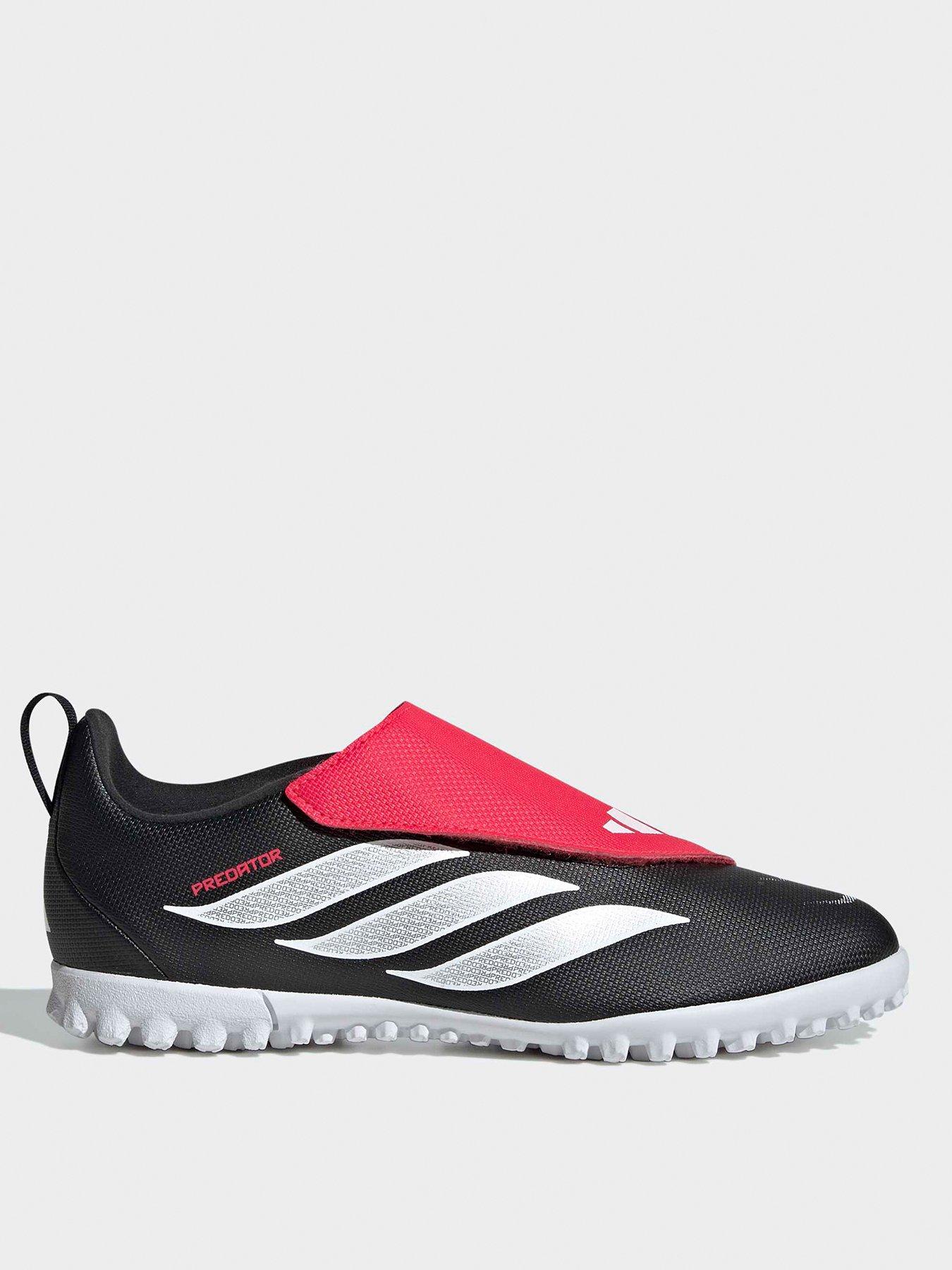 adidas Junior Predator Club Velcro Astro Firm Ground Football Boot, Black, Size 5 Older
