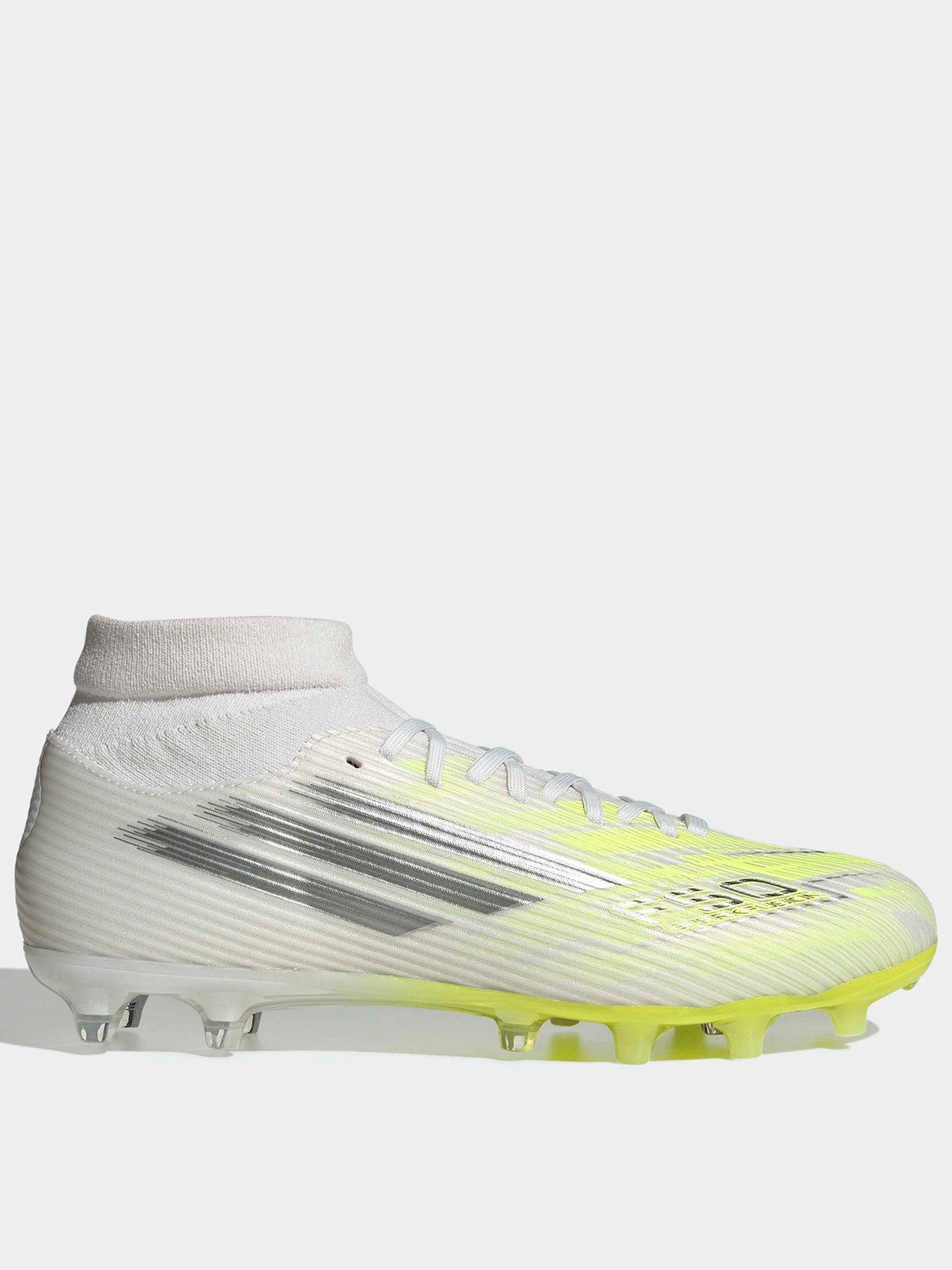 adidas Womens F50 Sparkfusion League Firm Ground Football Boot, Ftwwht/Ironmt/Hireye, Size 3, Women