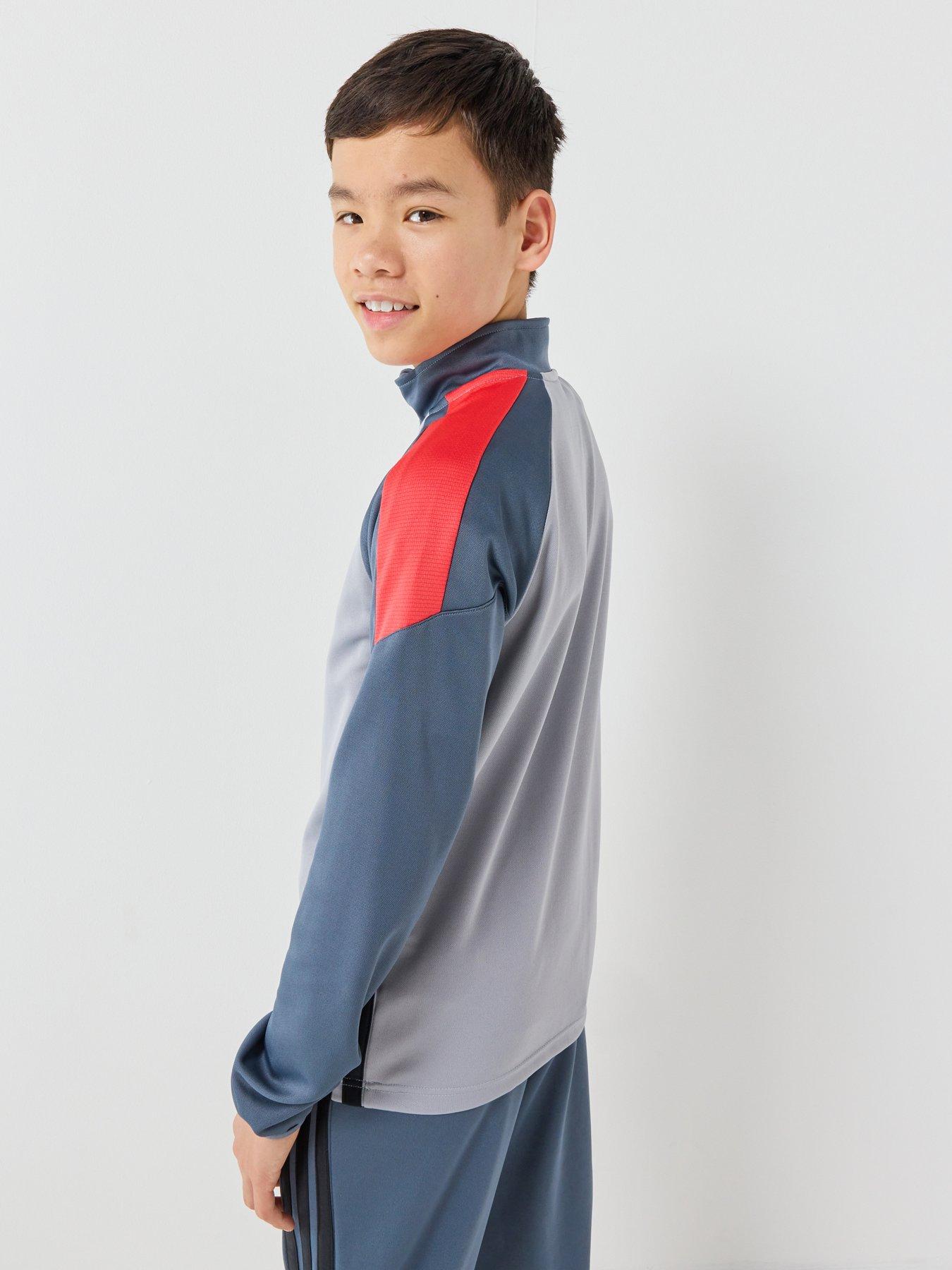 Image 2 of 7 of adidas Junior Tiro Football 1/4 Zip Top - Grey