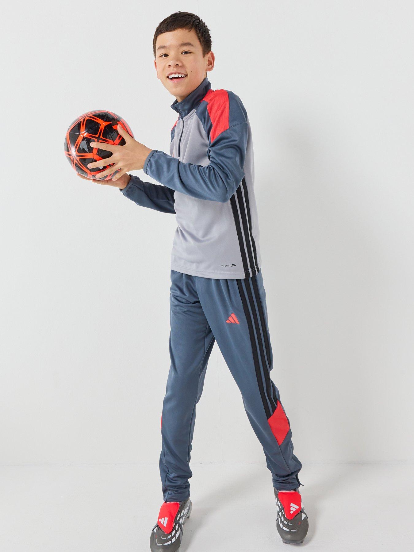 Image 3 of 7 of adidas Junior Tiro Football 1/4 Zip Top - Grey