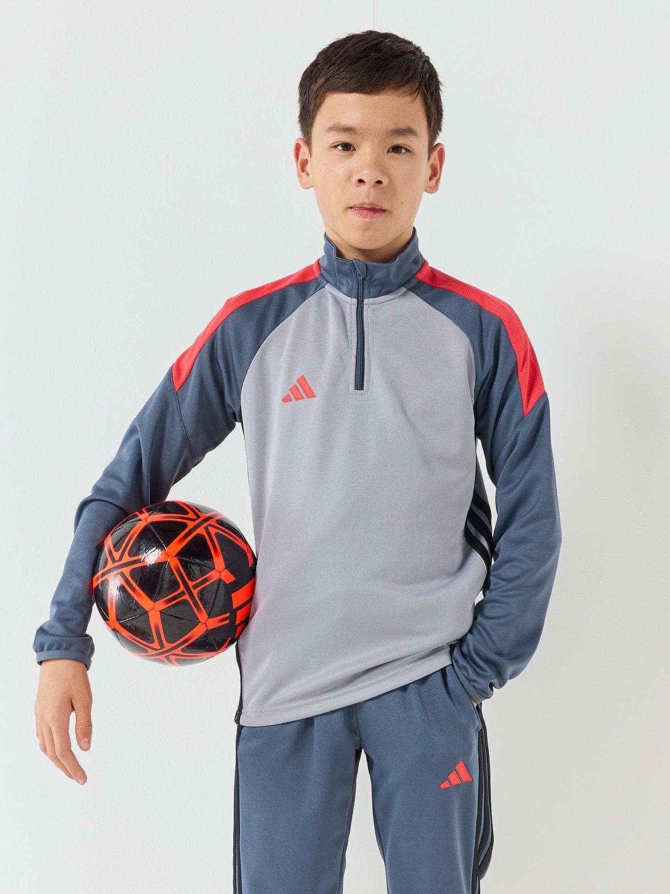 Image 5 of 7 of adidas Junior Tiro Football 1/4 Zip Top - Grey