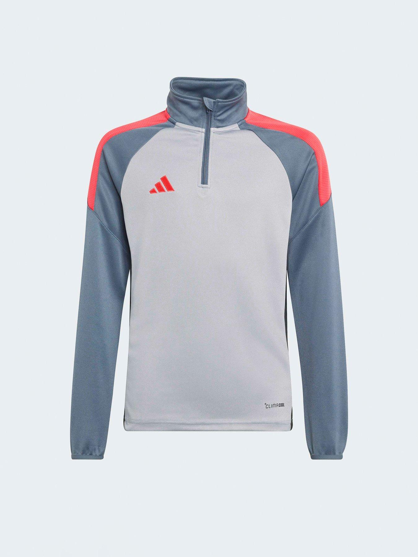 Image 7 of 7 of adidas Junior Tiro Football 1/4 Zip Top - Grey