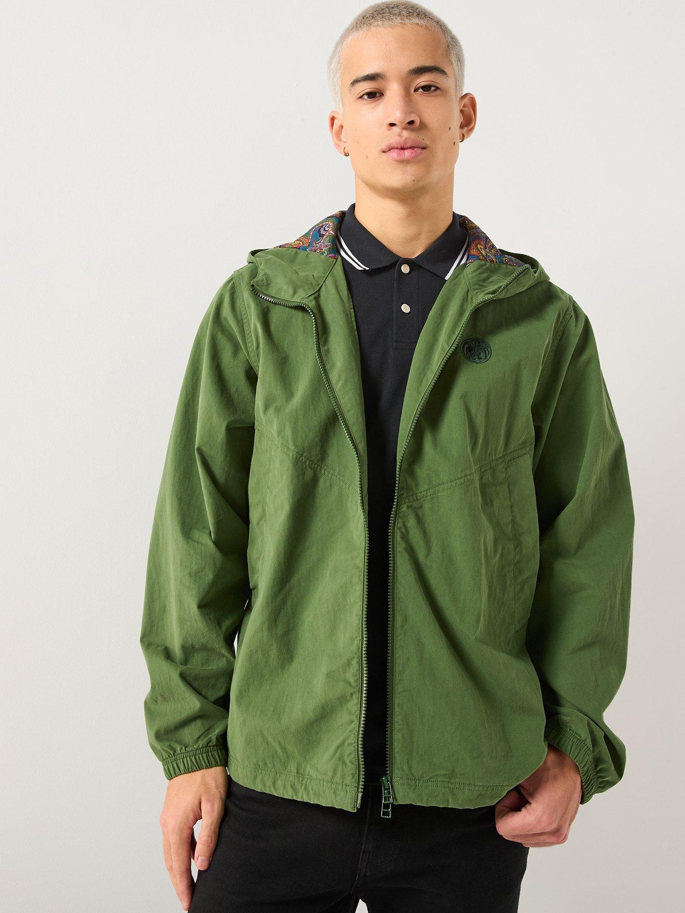Pretty Green Feltham Lightweight Hooded Jacket Khaki Very