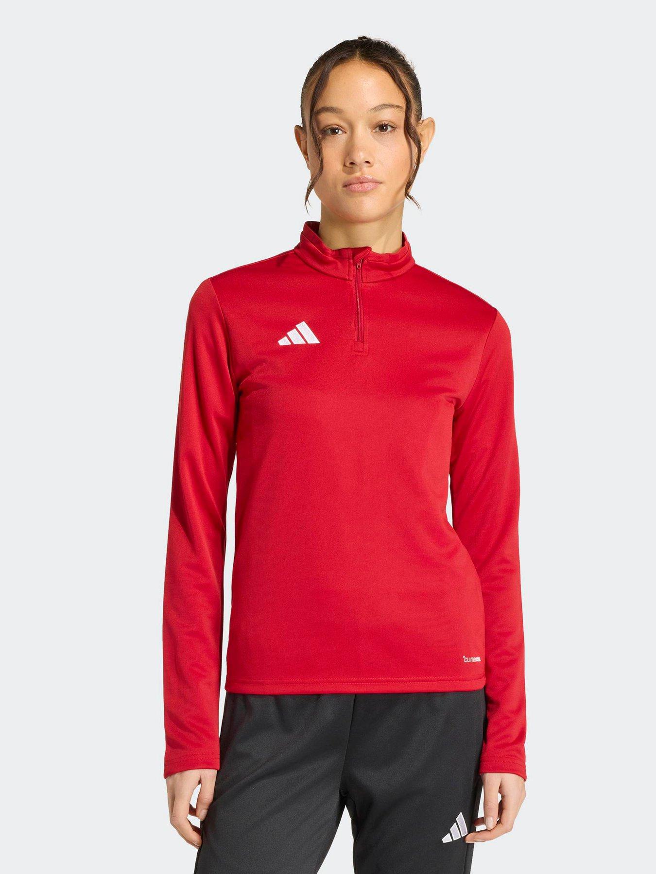 adidas: Womens Entrada 26 Football 1/4 Zip Top - Red