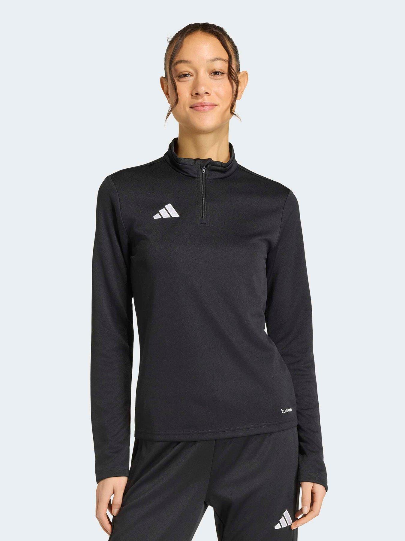 adidas Womens Entrada 26 Football 1/4 Zip Top - Black