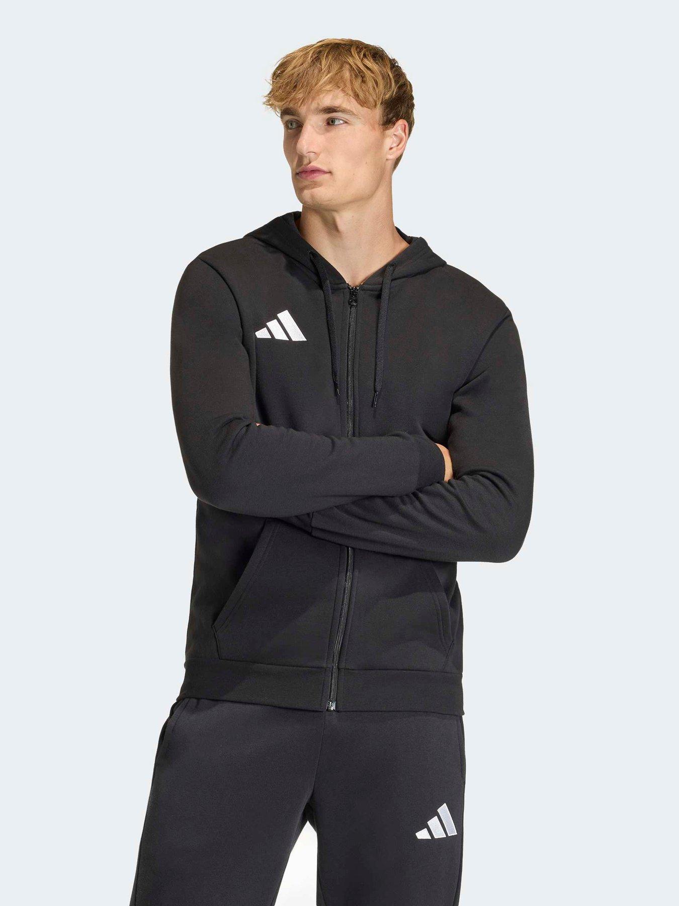 adidas Mens Football Entrada 26 Full Zip Hoody, Black/White, Size 2Xl, Men