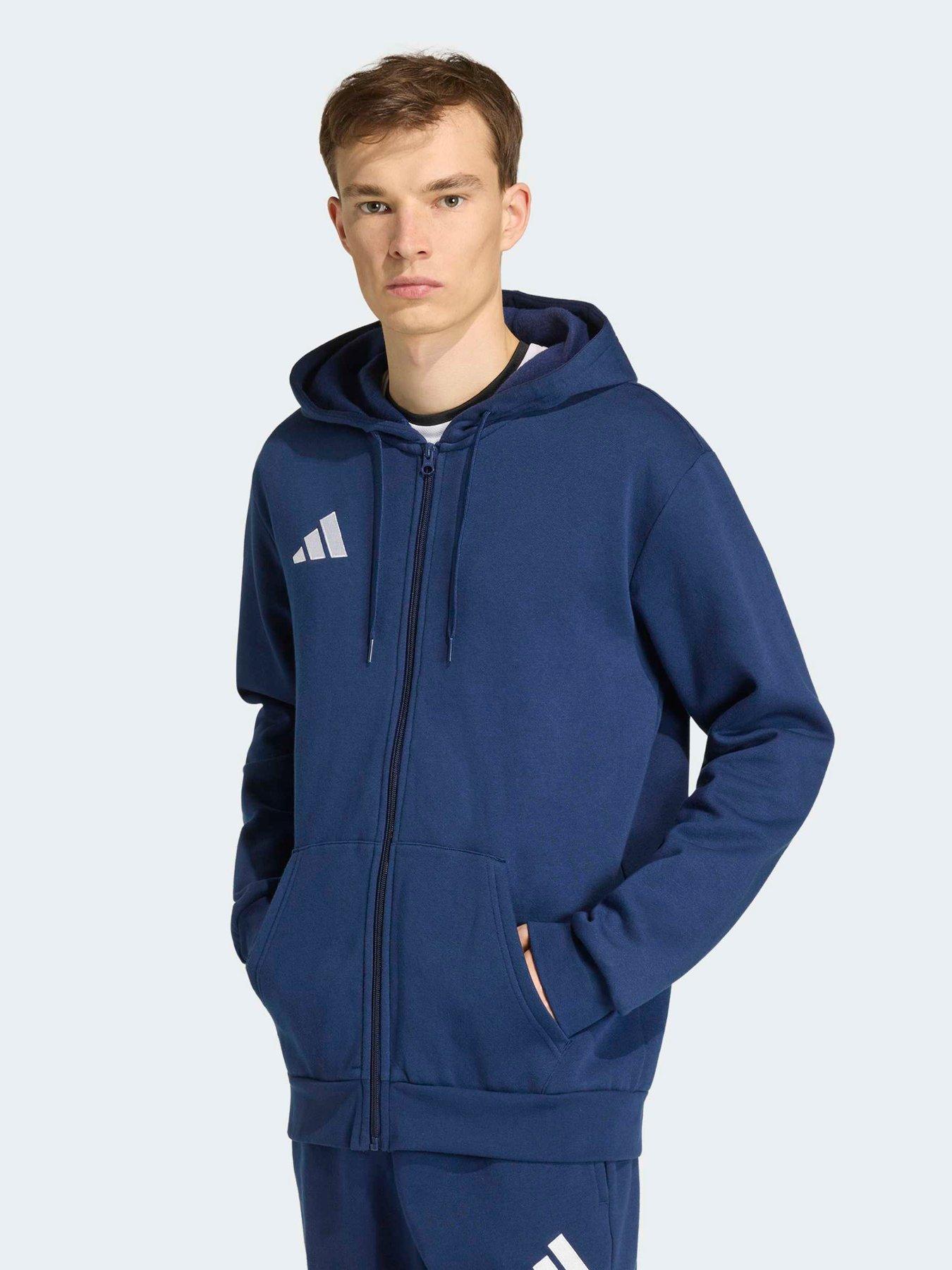 adidas Mens Entrada 26 Full Zip Football Hoodie - Navy