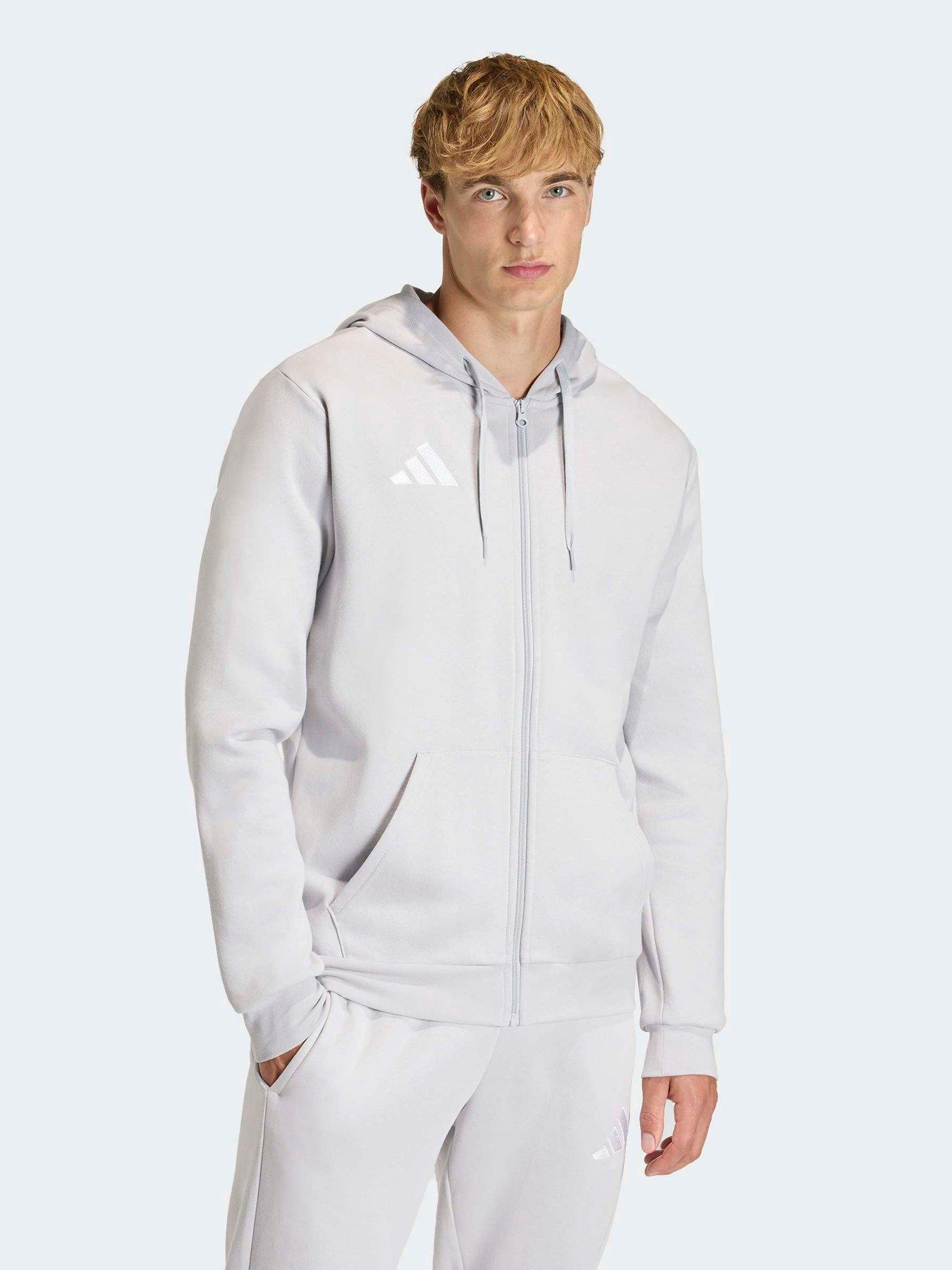 adidas Mens Football Entrada 26 Full Zip Hoody, Tmlggr/White, Size 2Xl, Men