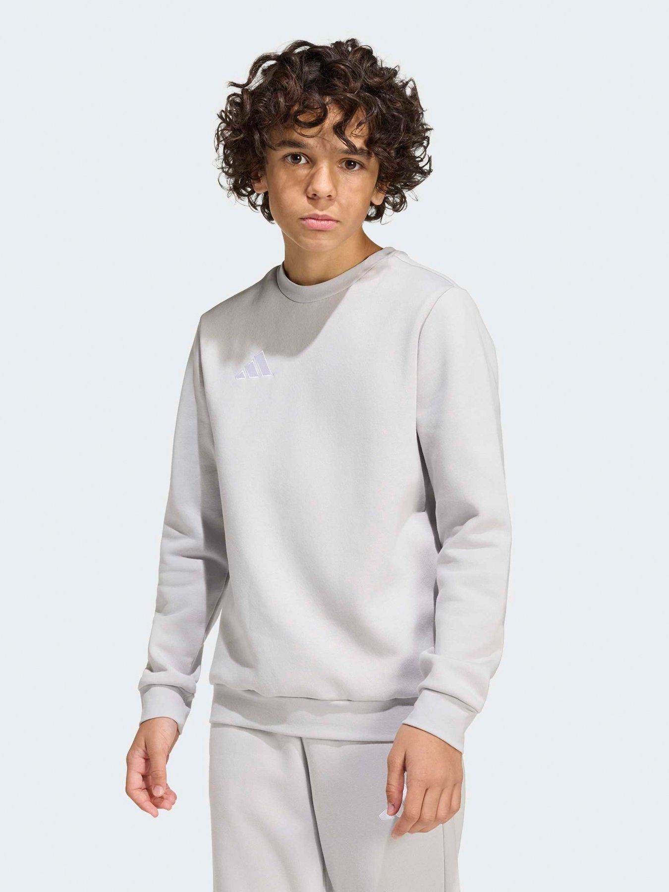 adidas Junior Football Entrada 26 Sweat Top, Tmlggr/White, Size 9-10 Years